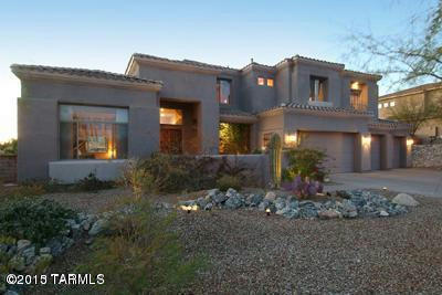 STUNNING 4BDR/3.5BA IN CATALINA FOOTHILLS WITH AMAZING VIEWS.
ENJOY YOUR OWN TUCSON RESORT W/FABULOUS SPARKLING POOL & SPA, WATERFALL,PUTTING GREEN & EXTENDED COVERED PATIO! GORGEOUS 18IN. TRAVERTINE FLRS,BEAUTIFUL WINDOW COVERINGS,DESIGNER COLORS,EXQUISTIE FIXTURES-FABULOUS,TASTEFUL UPGRADES.MASTER SUITE ON MAIN FLOOR OFFERS TWO SPACIOUS WALK-IN CLOSETS,LUXURY BATH AND SITTING AREA.THREE SPACIOUS BDRMS/2 BATHS UPSTAIRS-1 BDRM IS A SUITE-LOFT,TOO!LGE FORMAL DINING-LIBRARY W/WALLS OF CHERRY BOOKCASES AND BUILT-IN WINE RACK.
GOURMET STYLE KITCHEN W/FORMAL DINING ROOM, GREATROOM W/FIREPLACE, DEN/OFFICE AND MORE-ALL INSIDE A GATED FOOTHILLS COMMUNITY!