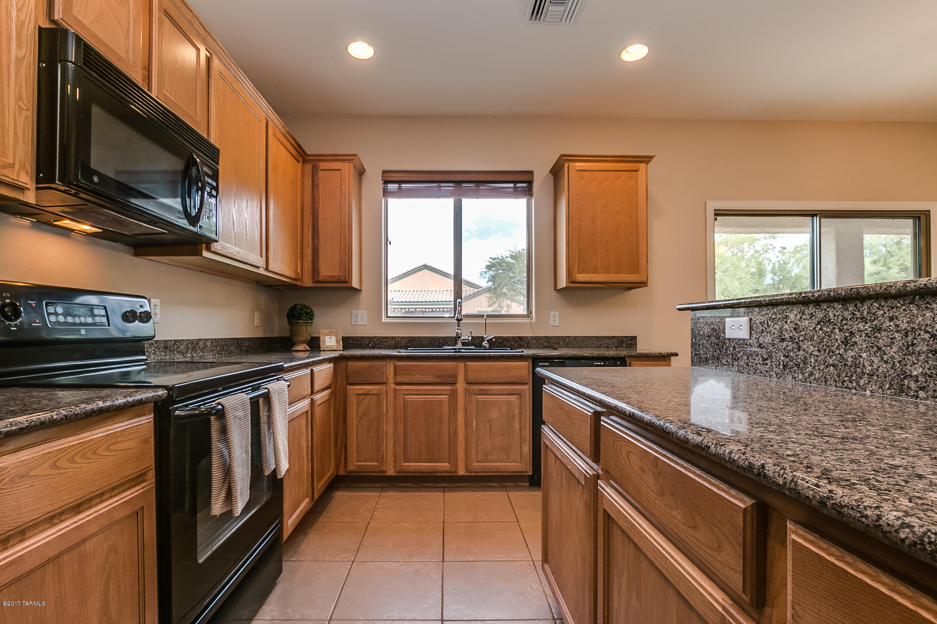 Beautiful 4 Bedroom in popular Sycamore Park, in highly rated Vail school district! Floorplan features 1 bedroom & bath w/large shower downstairs. Scenic community provides a quality outdoor lifestyle. Acres of walking trails, bike routes, picnic/BBQ areas, basketball, baseball & soccer fields, & protected Desert Riparian lands. Master Bath w/ Dual Sinks, Soaking Tub, Separate Shower, & Linen Closet. Kitchen shines with Granite Countertops, Pull-out Lower Drawers, & Reverse Osmosis System. Baths feature executive height vanities w/spacious countertops. Walk-in closets in 2 of the bedrooms! Brand New Carpeting, & Ceiling Fans thru-out, plus new bath sinks. Afternoon Sunlight filters beautifully into the Living, Family Room, & Kitchen. Landscaped Yard & Lengthy Rear Patio to enjoy it all