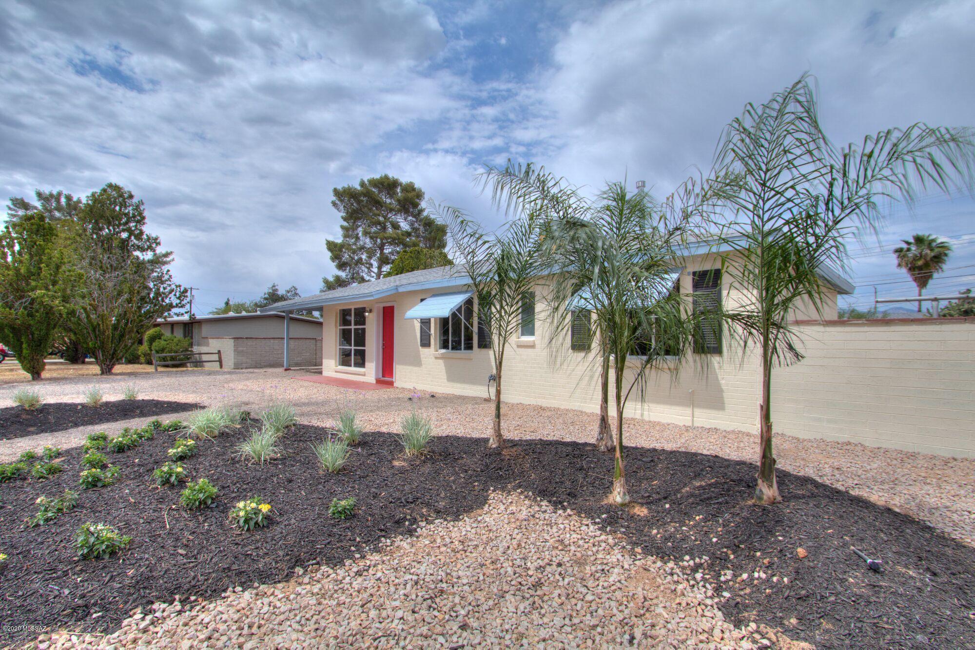 Back on the Market with a  Brand new, Bigger, Better Master Shower!  Walk into a move-in ready 3 bed, 2 bath home, freshly remodeled!  It's like a new build but with the bonuses of solid brick construction, a big lot and no HOA in an established east side neighborhood!  New kitchen with granite AND a gas range!  New bathrooms and tile throughout!  The natural light and open floor plan make this house feel bigger than its actual square footage.  Mountain views and a mature saguaro in the back yard with a large covered patio make a perfect place for those summer evening bbqs!  Great curb appeal with low maintenance and lovely landscaping with drip irrigation.  You will be proud to invite your friends and family over for a great post quarantine reunion/ housewarming party! Neighborhood park features: lighted fields, paved walking/jogging path, pool and dog park!  This is where the Tucson Scorpions hold practice!  Close to Park Place, movie theaters, bowling alleys, restaurants, medical, Gas Light Theater..great location!