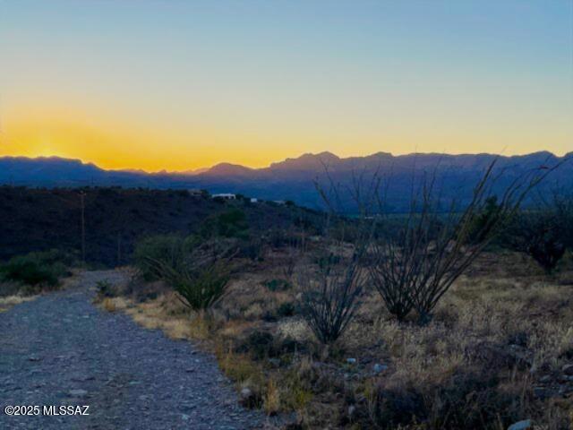 Exception vacant land lot located at higher elevation with mountain views above the Santa Cruz River Valley.  Terrain includes level ground for building your custom home. Enjoy incredible sunrise and sunsets from your porch.