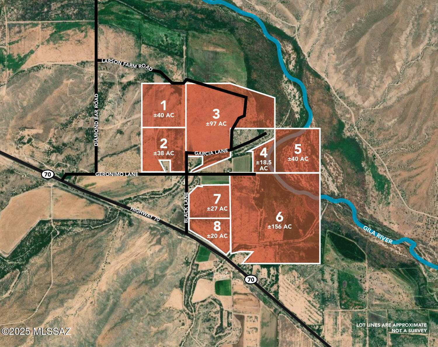 This beautiful +/- 436-acre property near Fort Thomas in Graham County, Arizona offers tremendous potential for a variety of agricultural and commercial uses. Located in the fertile Pueblo and Gila Valley river bottom, the land is surrounded by the scenic Pinaleno, Nantanes, and Gila Mountains, offering breathtaking views and a peaceful, rural setting. Priced at just $5,560 per acre, this is an exceptional opportunity for growers, dairies, or feedlot operators looking to relocate or expand operations from the Phoenix area. The property's agricultural history includes successful crops such as mums, pansies, and tomatoes, and it is well-suited for most above-ground vegetable farming. It previously housed an 80,000-square-foot hydroponic greenhouse used for growing tomatoes and other... crops like hemp. The land also features approximately 90 acres of former cotton fields that have been lifted, leveled, and bank-protected, making them ideal for repurposing as pasture or for other farm-related operations. A former tree farm with roughly 20 acres of mature Eldarica (Afghan) pines remains intact and may be included in the sale.
Power is provided by Gila River Co-op, with electricity running through the property. Water resources are robust, with reported water depths of around 40 feet and flow rates of up to 700 gallons per minute. The land falls within the Gila Valley Irrigation District, which includes eight agricultural wells supported by a 5,000-gallon holding tank and pressure tank, delivering approximately six acre-feet per acre for 78 acres of irrigated farmland. The remaining land allows for up to twelve additional permitted domestic wells producing about 35 gallons per minute each. Portions of the property also have underground irrigation systems in place.
Access is convenient, with highway frontage along Highway 70 offering excellent visibility and a paved entrance. The front 20 acres are currently in the process of being rezoned for an RV park, adding potential income for a future owner. The land also borders BLM land and includes frontage along the Gila River, further enhancing its appeal. While commercial in-ground farming is not allowed, in-ground use for personal agricultural activities is permitted. All above-ground farming remains fully allowed.
Located near Safford, Arizona, the property offers easy access to essential amenities such as groceries, healthcare, and retail. The nearby San Carlos Indian Reservation provides recreational opportunities like fishing, hunting, camping, and visits to San Carlos Lake. Additionally, Mt. Graham is just a short drive away, offering a quick escape to cooler temperatures and high-elevation aspen forests.
The property is currently partially used as a staging area for a drywall composting business, but all materials and debris will be removed prior to closing. The seller is open to selling the entire parcel or dividing it into smaller sections, and seller financing is available. A detailed marketing brochure and a copy of the water agreement with the Gila Valley Irrigation District are available upon request.
This is a unique and versatile piece of real estate with strong agricultural infrastructure, scenic surroundings, and promising development possibilities. It's an excellent buy for any serious grower, agribusiness, or investor looking for a well-located, water-rich property in eastern Arizona. Contact the broker for more details and to request the full marketing package.