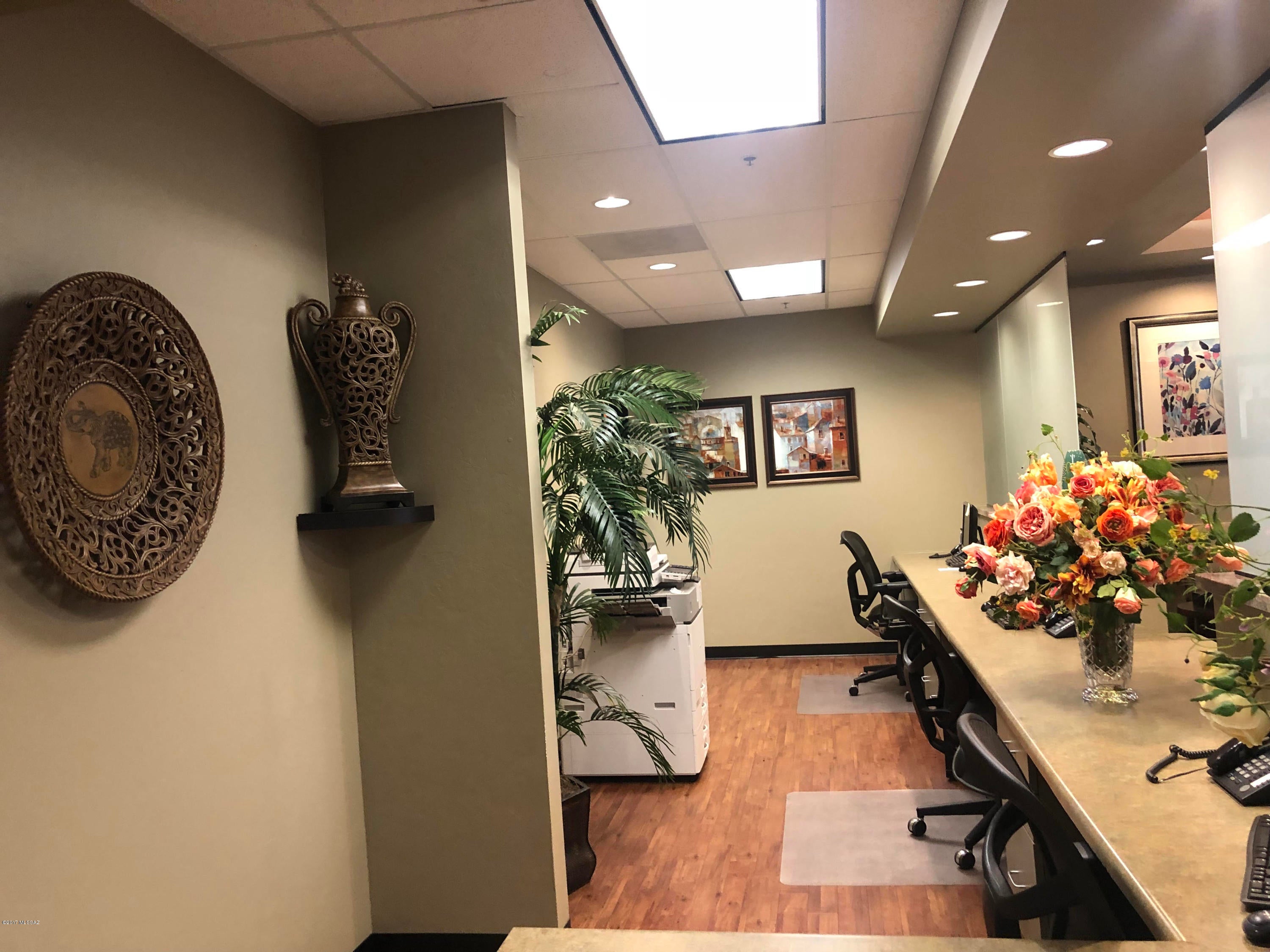 Ready for immediate possession. Great location in NW off of Lacholla & Magee. Quality & Medical office designed for your needs. Offers 4 medical rooms, 3 office, and a lunch room. Abundant parking. great access & signage by the road. All the furniture, desks, tables and chairs (waiting room, check in station, physician's offices, conference room), computers, exam tables, artwork/wall hangings, kitchen furniture and appliances including fridge, etc, There are some office supplies in the store room - ARE ALL INCLUDED. Must see.