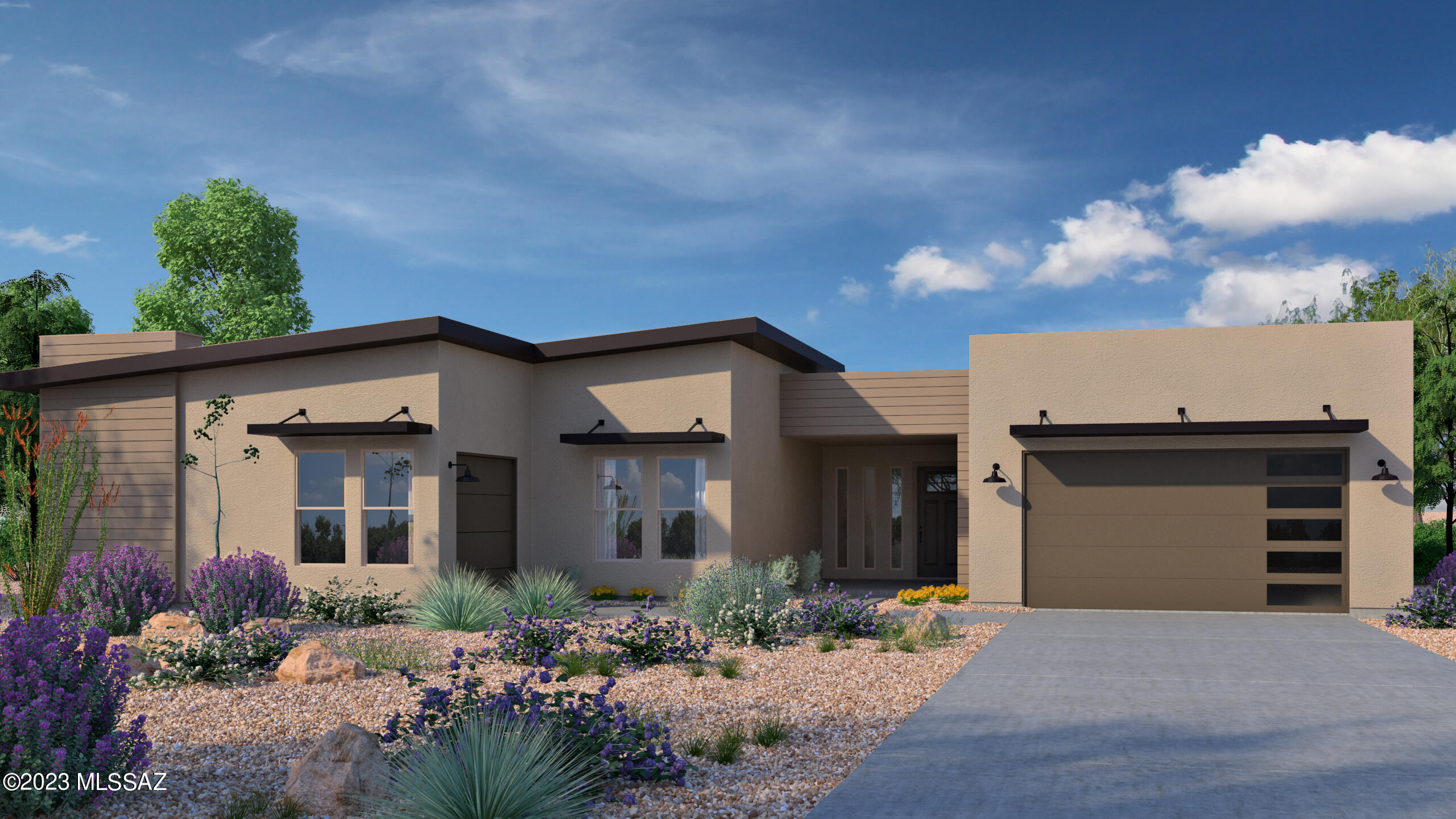 This popular and spacious Manzanita home is ready now! This Desert Contemporary Enhanced Manzanita is a must-see! Our design team has included beautiful design features including a tile surrounded fireplace, a gourmet kitchen, & luxurious countertops & cabinets throughout. This home includes 4 En-suite bedrooms, an office, a powder room, a bonus room, 12ft ceilings in the great room/owner's suite, & a wrap-around back patio. You will have beautiful sunset views looking out onto the Dove Mountain golf course and miles of views. Rendering, photos, and videos are conceptual and may not depict exact product.