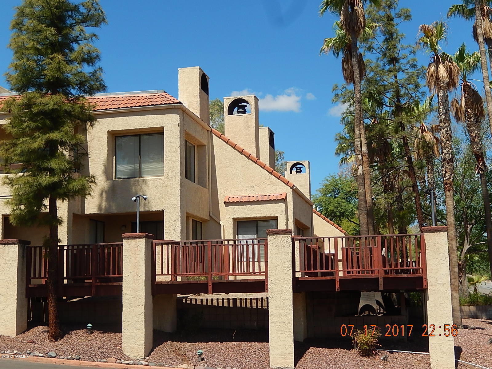 This 2 bedroom/2 bathroom condo is light and open with vaulted ceilings and large picture windows. Living area is spacious with wood burning fireplace. Kitchen comes with all appliances and has plenty of cabinet and counter space. Dining area opens to private patio with spectacular views. Condo is on corner of building to add extra privacy. Washer/dryer also included. Home is close to Pima Community College and short distance to all conveniences. Call for your private showing today