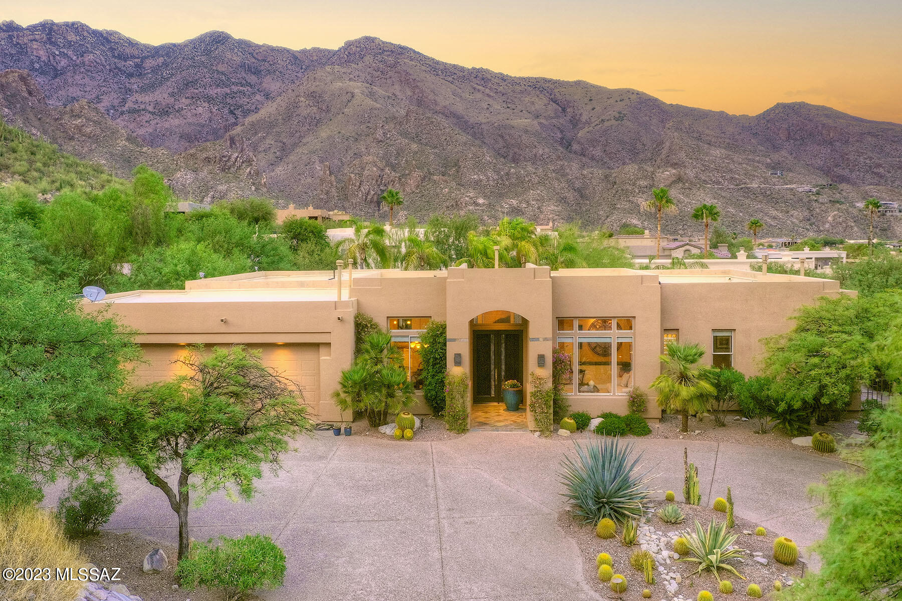 A true Resort-Breathtaking Mountain and fine City VIEWS!-Perfect Home for Entertaining and Leisure Time,-Many Updates-One Level, no Interior steps-Wonderful Split Bedroom Plan-with 4 Full baths-Plantation Shutters- Media Center w/TV in FR(TV+in wall speakers included) installed by Area 1-Luxurious Primary Ste w/private patio. 5th BR/Office+Full Bath in East wing. Located on the West side is an inviting Ensuite Bedroom, 2 ample Bedrooms (one with huge walk-in closet) and a Full Hall bath w/double sinks-Gourmet Kitchen,Quality Appliances- Amazing Resort Patio: Secluded Pool/Spa+Water Features-Huge 3 car garage,Circular aggregate drive, a B-Ball court-Built in BBQ,Outdoor Gas Fireplace and a bit of grass-Totally Custom Home-A Treasure!