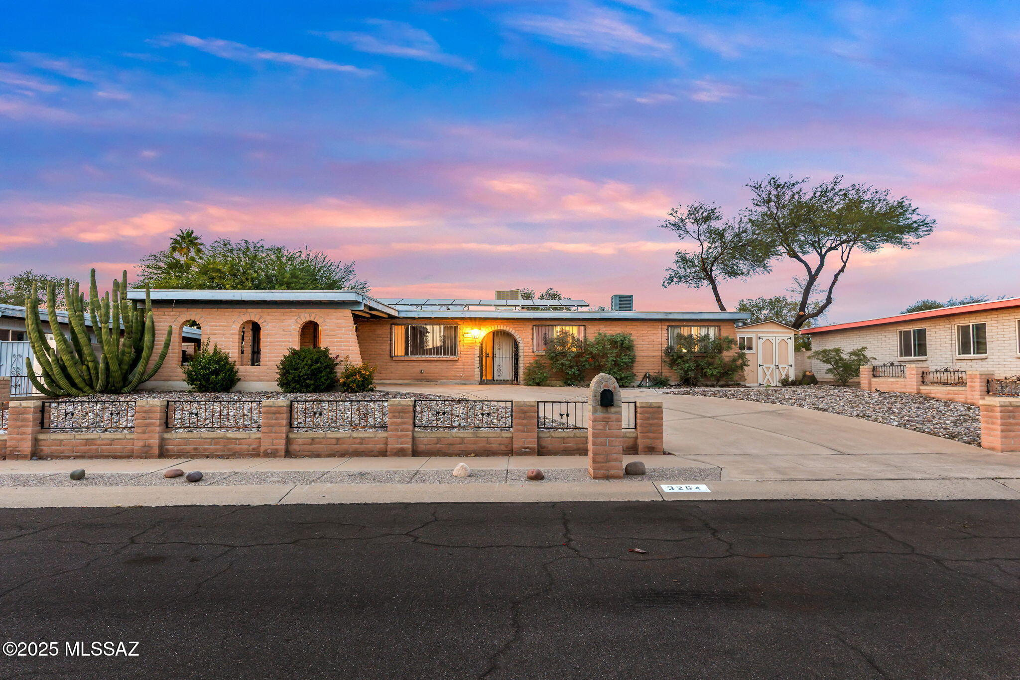 Seller to accept or counter offers from $280,000 - $290,000. Welcome to this spacious brick home with a refreshing private pool in a quiet East Tucson neighborhood. This property features a functional layout with a large living room, separate dining area, and a bonus family room centered around a cozy fireplace.
The kitchen includes plenty of cabinet space, a breakfast bar, and direct access to the backyard. Bedrooms are generously sized, and the primary suite offers its own bathroom with a skylight for added natural light.
Step outside to a backyard built for year-round enjoyment with a pool, extended covered patio running the full length of the home, mature trees, and a storage shed for extra space. The yard has plenty of potential for personal touches and outdoor living upgrades. Additional highlights include a dedicated laundry room, no HOA, solid brick construction, and a great east side location close to shopping, schools, and parks.
With strong bones and tons of potential, this home is perfect for anyone looking to make it their own while enjoying a pool and spacious lot in an established Tucson neighborhood.