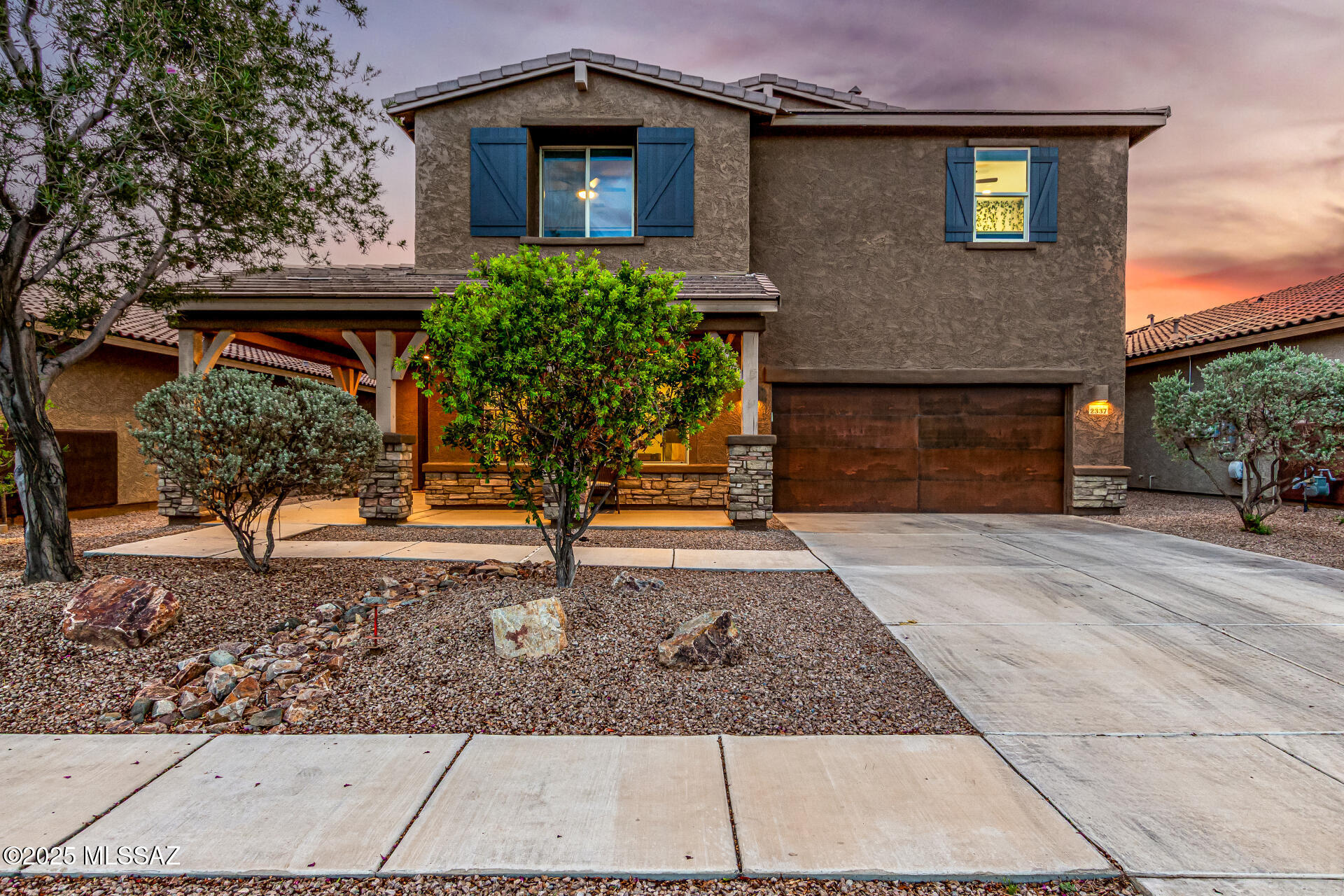 Nestled in a quiet gated community within a highly desirable Oro Valley neighborhood, this 2016 turn-key 4 bed, 3.5 bath home is a must-see. Thoughtfully styled and move-in ready, the open-concept floor plan features wood-look tile flooring, stainless steel appliances, and light-filled rooms with a timeless neutral palette.

The heart of the home is the bright and inviting kitchen, complete with granite countertops, an oversized island, double ovens, a 5-burner gas cooktop, walk-in pantry, and all Whirlpool appliances.

Enjoy year-round comfort with a top-of-the-line HVAC system, installed just a couple of years ago, a 17 SEER unit that delivers exceptional efficiency and peace of mind. Outdoor living is equally impressive, featuring a heated saltwater pool, built-in natural gas BBQ, cozy gas fire pit, lush greenscape, and breathtaking views of both the Tucson Mountains and Catalina Mountains.

Schedule your private showing today. This home blends style, efficiency, and Arizona living at its finest!