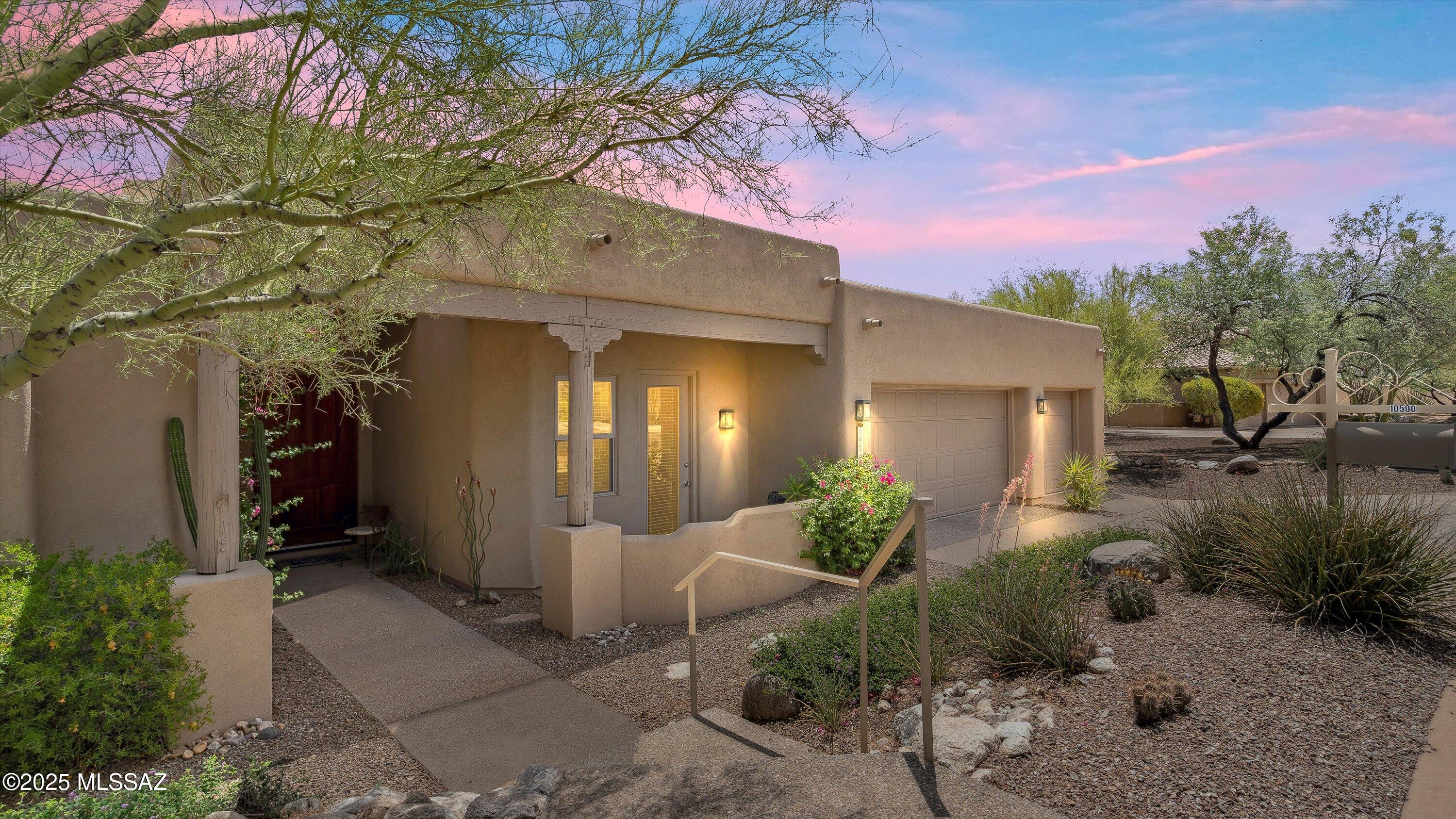 Nestled in a desirable community of all custom homes, this updated Southwest Contemporary residence offers the perfect blend of modern amenities and timeless design. Set against a dramatic east-facing mountain backdrop, you'll enjoy a newly-built view deck, a spacious covered patio, and a sparkling new spool (2023)-the ideal setting for outdoor relaxation and entertaining under the stars. This home features all new energy-efficient windows (2023), new appliances (2024) and recent exterior painting (2023). Interior has 4 beds or 3 + a den. Located on Canada Hills Estates, you will be close to schools shopping, restaurants and outdoor activities.