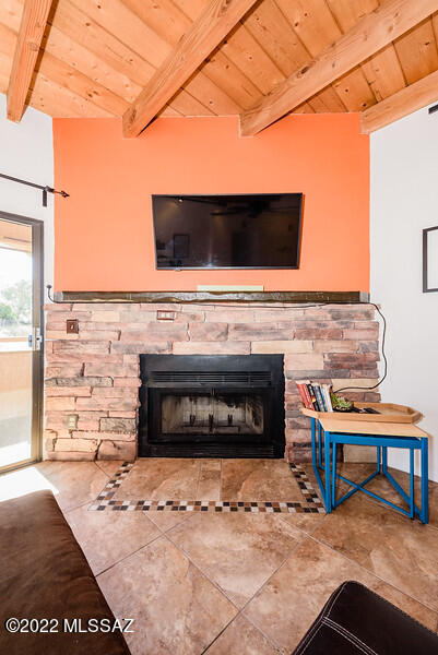 Corner unit with additional window and views, 18in tile throughout.  WOOD BEAM Ceiling and, Wood burning Fireplace in living room. Newer 4 yr old HVAC.  Large master walk in closet and extra shelving.  Furniture, linens, dishes, small wares stay. ( pictures do not  convey)  This Unit does not have a covered carport.
Skyline Springs features- heated pool ( Jan 15 to April 15 ), hot tub, outdoor grill, beautiful grounds.  HOA provides Roof/ exterior bldg. maintenance, water, sewer, trash and  exterior termite. Seller will accept or counter offers 209,000 to 220,000