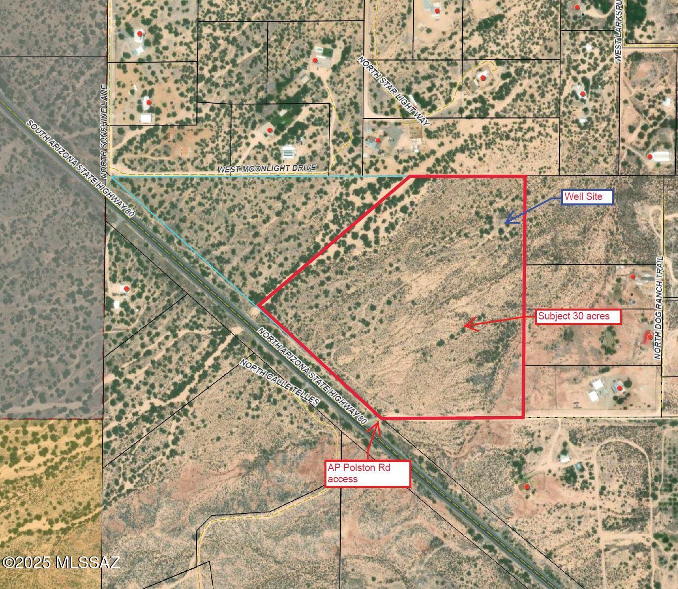 Electric close proximity and well on site.  Prime development land with SR Highway 80 frontage road access at AP Poston Rd.  Parcel is idea for a split opportunity to sell off 1-4 parcels and retain a homesite. Beautiful mountain views in two directions.