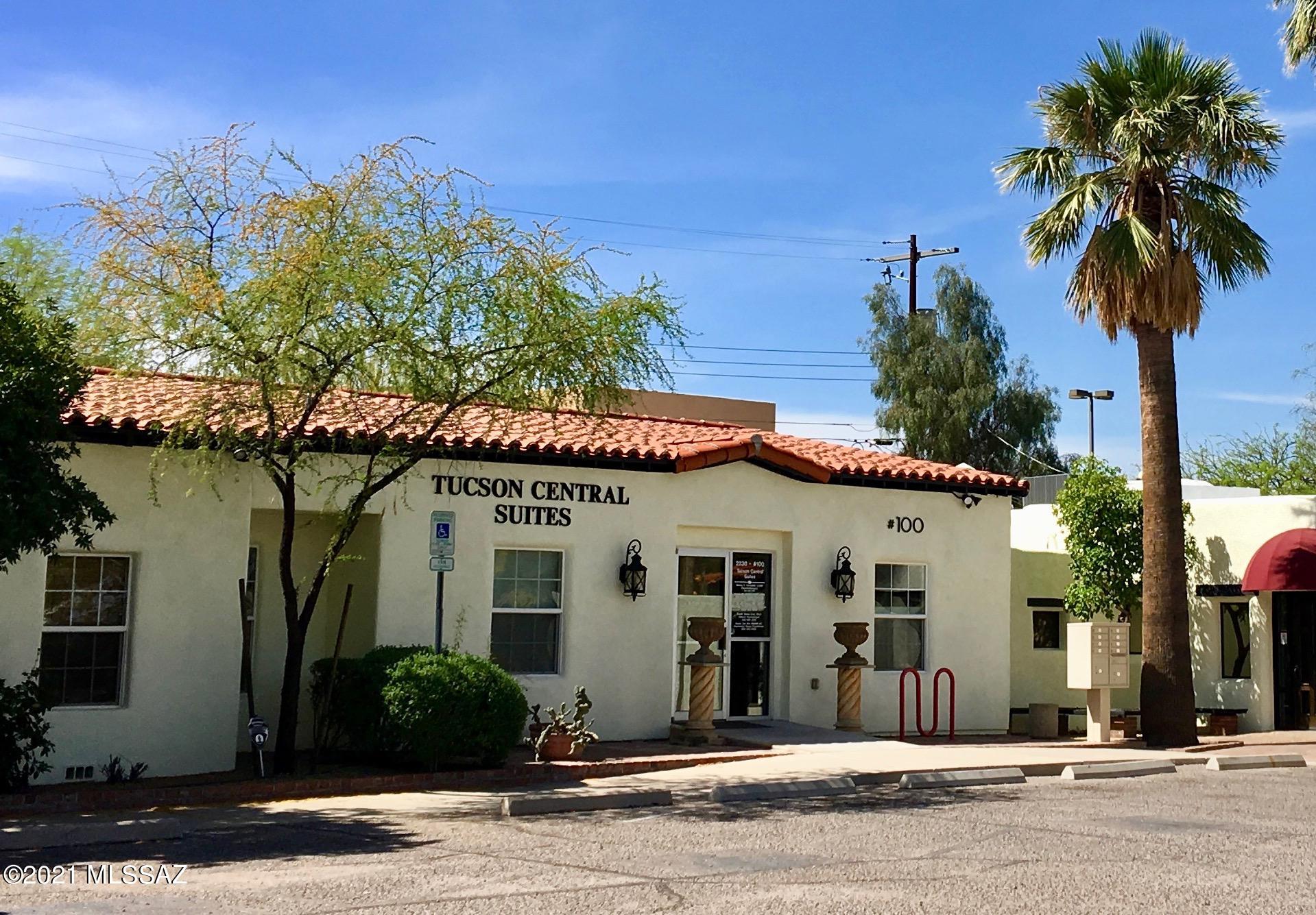 Attractive Single Story Historic luxury offices. O-3 Zoning. Great mid-town location with high visibility between Campbell and Tucson Blvd on Speedway.  Located adjacent to Post Office and Fed Ex Drop. This handsome complex is perfect for Attorney offices, Accounting firm, Medical offices, Counselors and/or other quiet type professional offices. Complex is.ADA compliant, has inside bathrooms, high ceilings, kitchens, conference rooms. Historic black, beige and gold colored ceramic tile in one conference room dated around year 1922. Major remodeling done around 2009 with plumbing, sewer, electric, coax cable and more. Some part of the original buildings was built by Tucson historic family the Murphy's. Some structures built in 1922 with thick real adobe walls.It shows impeccably well.
