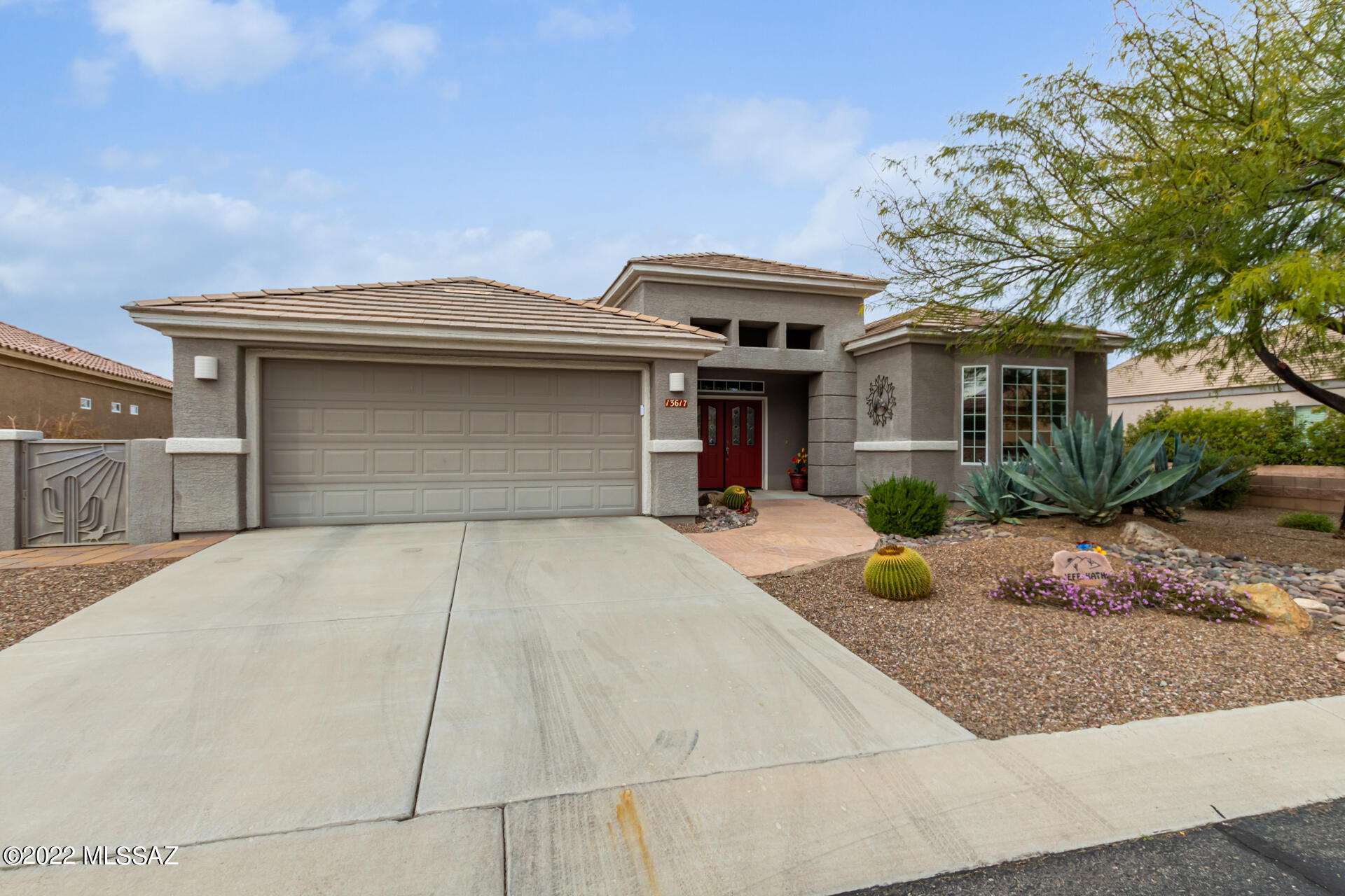 Spectacular unobstructed views of the desert and sunsets facing the Tortolita Preserve! Privacy galore. 2542 sq ft includes  3 generous sized bedrooms plus den. Formal living room with corner gas fireplace, oversized dining room for entertaining, spacious kitchen with abundant cabinetry, under counter lighting, granite countertops including breakfast bar and eat in area.  Bay windows in the kitchen, den and master bedroom.  New patio doors from kitchen with built in blinds leading to a flagstone covered patio including electronic sun shades. Fully fenced yard. New reverse osmosis water system. Laundry room with  loads of storage and utility sink. Garbage enclosure. Close proximity to  hiking and biking trails . Highlands at Dove Mountain is an active 50+ community with so much to offer. Premier golf course, pickleball, tennis, pool, spa, fitness center  newly remodeled bar and restaurant with the best views in town!  There is something for everyone to enjoy with many clubs and activities.  Resort style living- no need to leave your community!