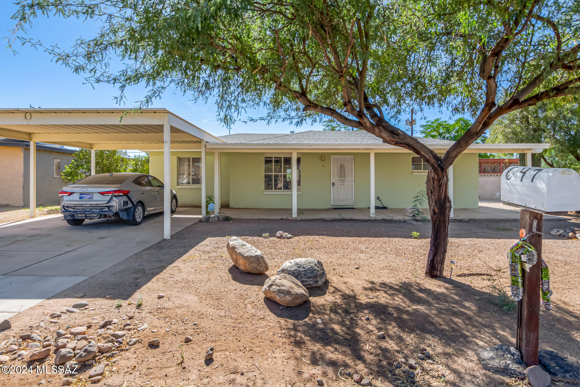 4 bedroom 2 bath gem in Mission Manor. Charming curb appeal with desert landscaping. Close to shopping and recreation. Plenty of extra storage equipped with a shed and a workshop. Brick wall enclosed backyard with a cool patio and mature shade trees with a ramada. Storage shed and a workshop, perfect for hobbies or extra storage.
