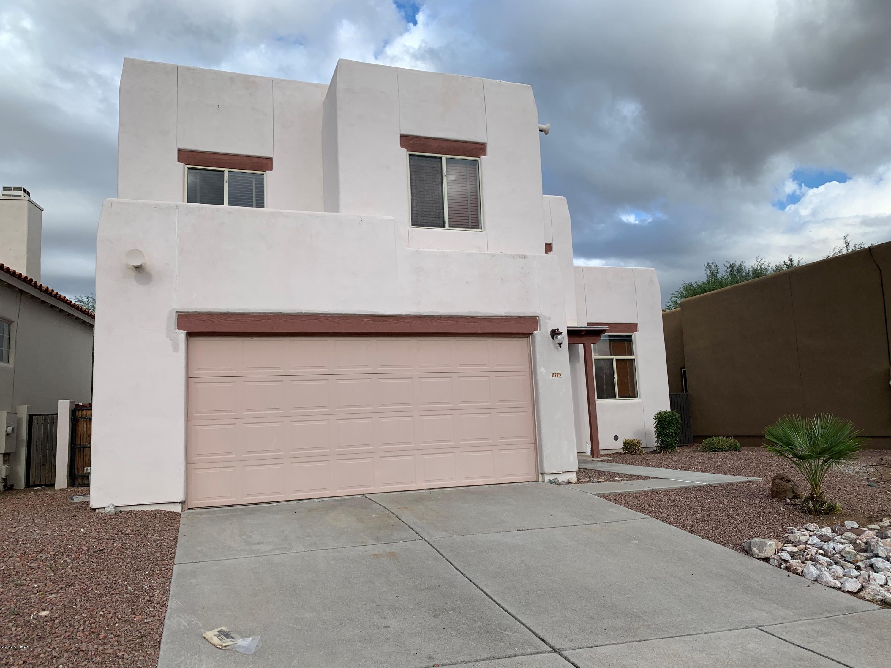 Updated Copper Creek Charmer! This home has wood floors and tile through out (NO CARPET) soaring ceilings with crown molding, Kitchen with floor to ceiling cabinets, Apron sink, and stone counter tops. Appliances are all stainless and include gas stove, viking microwave, Bosch dishwasher and side by side refrigerator. This property features TWO Owners suites, one upstairs and one downstairs each with its own remodeled en-suite and spacious walk in closet. Powder room downstairs for guest use as is a laundry closet. Upstairs you will find the second Owners suite and a Spacious bedroom/den just add an armoire!  One Year old sparkling pool is the jewel of the backyard, AND INCLUDES POOL SERVICE!! Low care landscape and covered patio. Gorgeous mountain Views from upstairs bedrooms. This is it!