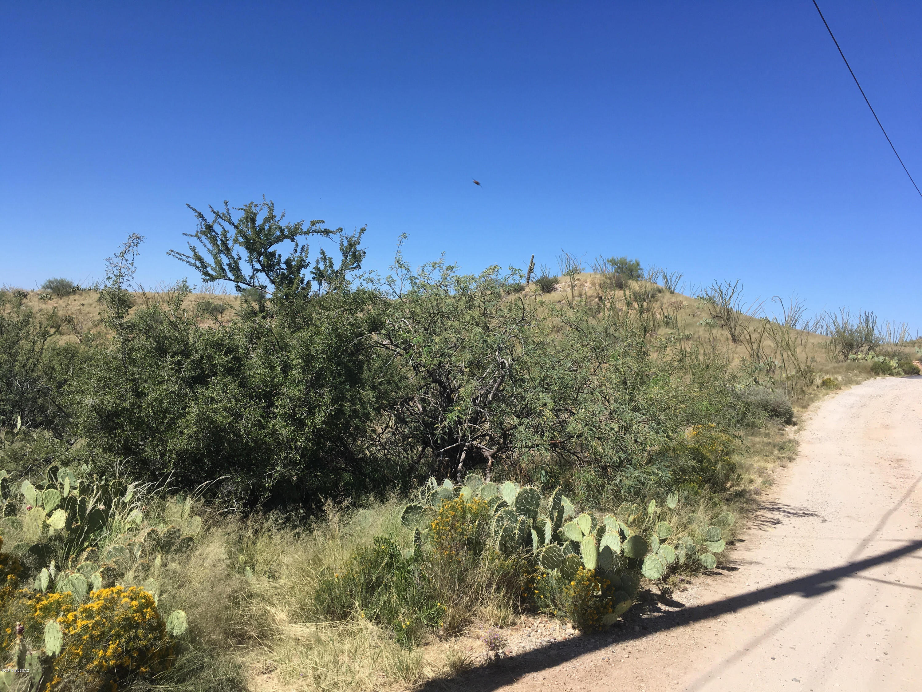 Natural desert - rolling terrain - road frontage - area of site built custom homes.
