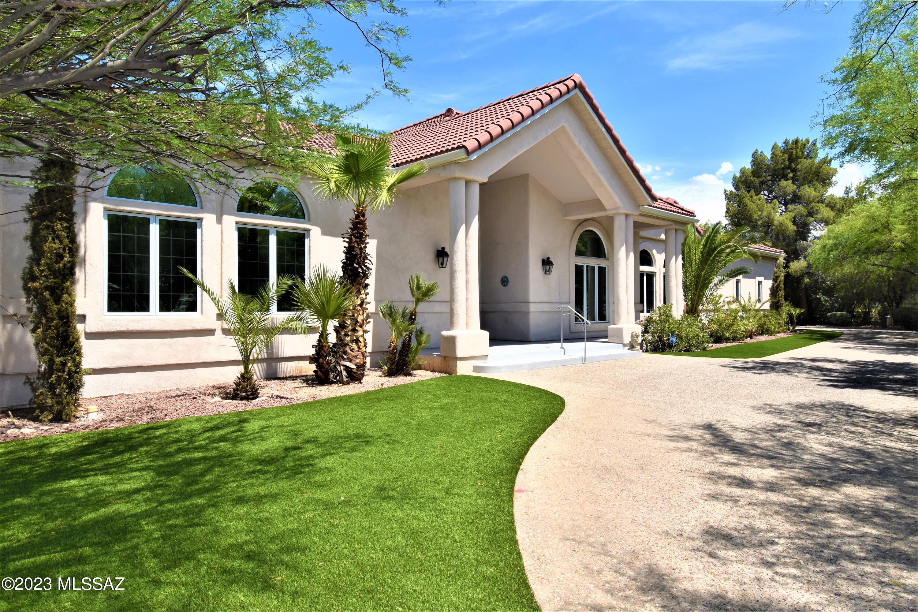 Elegant Custom-Built Home and located in the very prestigious gated community of Tucson Country Club. This stunning home has 3-bed, 5-bath, 3-car garage, & 3,467 SqFt of living space. The incredible bonus to this property is the basement with 1,810 SqFt and the large attic with 1,460 SqFt. When it comes to storage or additional bonus areas this house is a rare find in Tucson! Enter this gorgeous house and you will immediately notice the walls of windows, high ceilings and the expansive entertaining areas that all open to the large covered patio. The rooms are spacious and inviting with tons of natural light. The primary bedroom is delightful and features two huge walk-in closets. The guest bedroom is enormous which could easily accommodate a sitting area plus has an on suite bathroom.