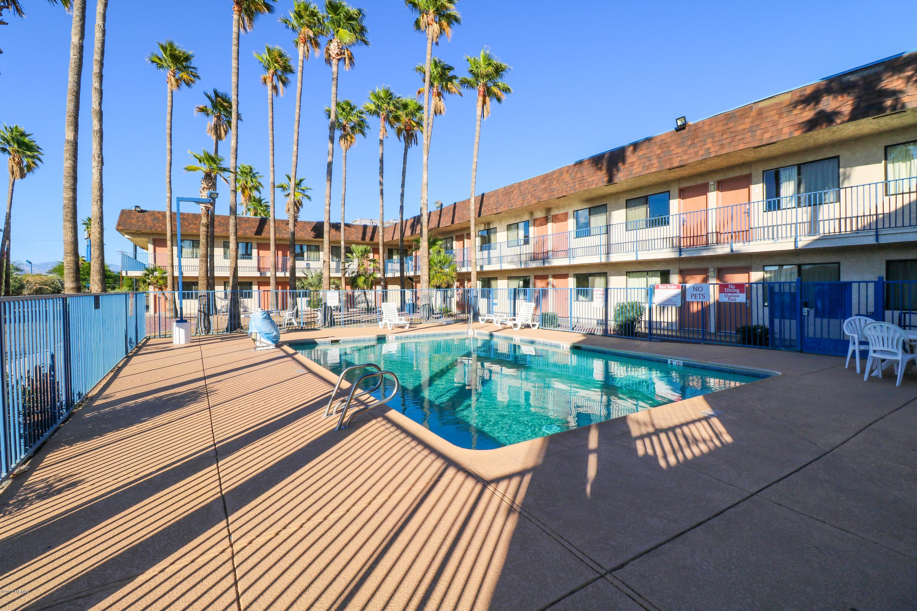 Two story hotel with 145 rooms and a large pool. Recently repaired parking lot, and updated over 50% of the rooms.

Located approx 90 minutes SE of Phoenix and 1 hour N of the US/ Mexico border. Access to major interstates, I-10 and I-19. This property is within 5 miles of Davis Monthan Air Force Base and the Tucson International Airport.