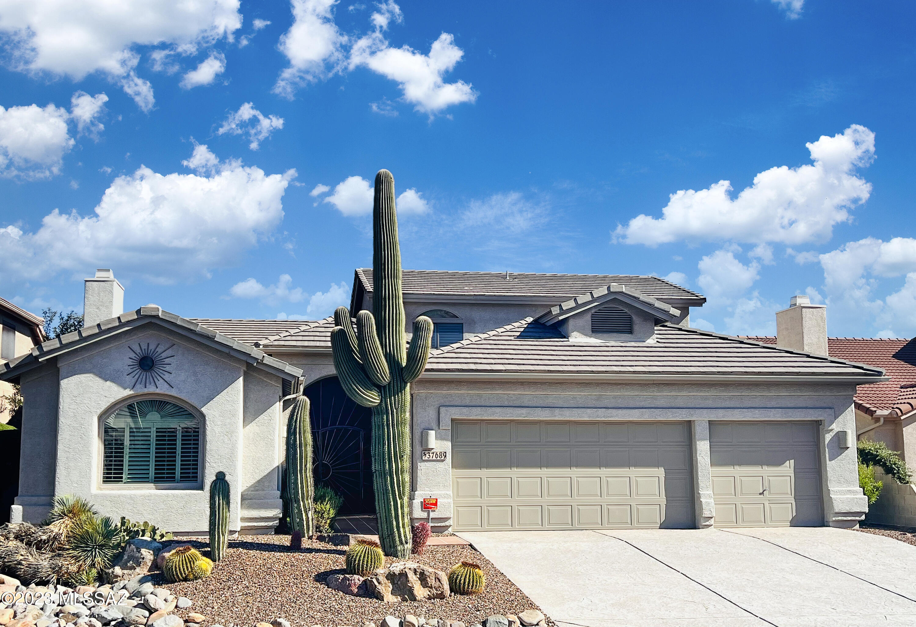 We're Proud to Present an Upgraded  Durango with Owned Solar, Golf Course &  Mountain Views! Great Curb Appeal! Double Door entry into Living Room & Dining Area with gas fireplace. Off Living Room is a Bonus Room with French Doors for Games, Crafts or Bedroom & a separate entry. Kitchen offers Corian Counters, Black & Stainless Steel Appliances, Gas Cooktop, Cabinets with pull-outs, Desk & Dining Area. Den with French doors & Powder Room. Spacious Owner's Suite. Owner's Bathroom has Shower, Soak Tub & Walk-in Closet. Upstairs 2 Bedrooms with closets & Full Bathroom near by. Anderson Windows thru home. Laundry Room with W/D & Storage. Extended 3 Car Garage. Home has (2) 2021 HVAC's & 2022 W/H. Covered Paver Patio with 3 Electric Rolling Shades. Built in BBQ & Firepit with Mountain Views.