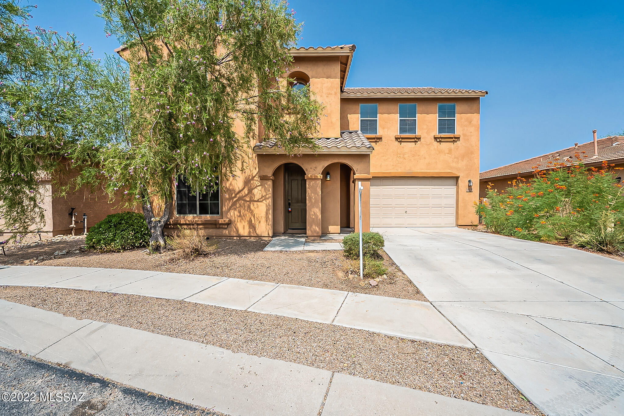 AVAILABLE 03/22/2023. Built 2007. 4 bed 3 bath+2 lofts 3190 sq.ft home located in the Desirable Gated Entrada Bonita Subdivision in Rancho Sahuarita. This well taken care home is perfect for entertaining. Home welcomes you with a formal living and dining area adjacent to a spacious family room and kitchen. Kitchen features a center island, a spacious walk in pantry and plenty of cabinetry space. Appliances included: refrigerator, stove, dishwasher, built in microwave w/d hookups. Lighted staircase leads to all bedrooms upstairs. Upstairs you will find a tranquil master suite with dual sinks, walk-in shower, garden tub and private balcony, three guest bedrooms. Fresh interior paint and brand new plush carpet. Situated in a friendly Master Plan Community with A+ school system Anza Trail School District. Community includes trails, gym, clubhouse, dog parks, splash pads, pool and even a water park. Tenants have access to all of Rancho Sahuarita Community amenities including the clubhouse gym and pools. Tenant(s) responsible to purchase the Rancho Sahuarita Club Access Card. Pets are subject to approval. Pet rent $25/mo. per pet. SECURITY DEPOSIT $ 3,742.50.
Please contact the leasing office if you have questions about the listing at: info@tucsonresidentialpm.com or call us at 520-209-2800. 
To apply for this property please click on below link: https://tucsonresidential.managebuilding.com/Resident/rental-application/new