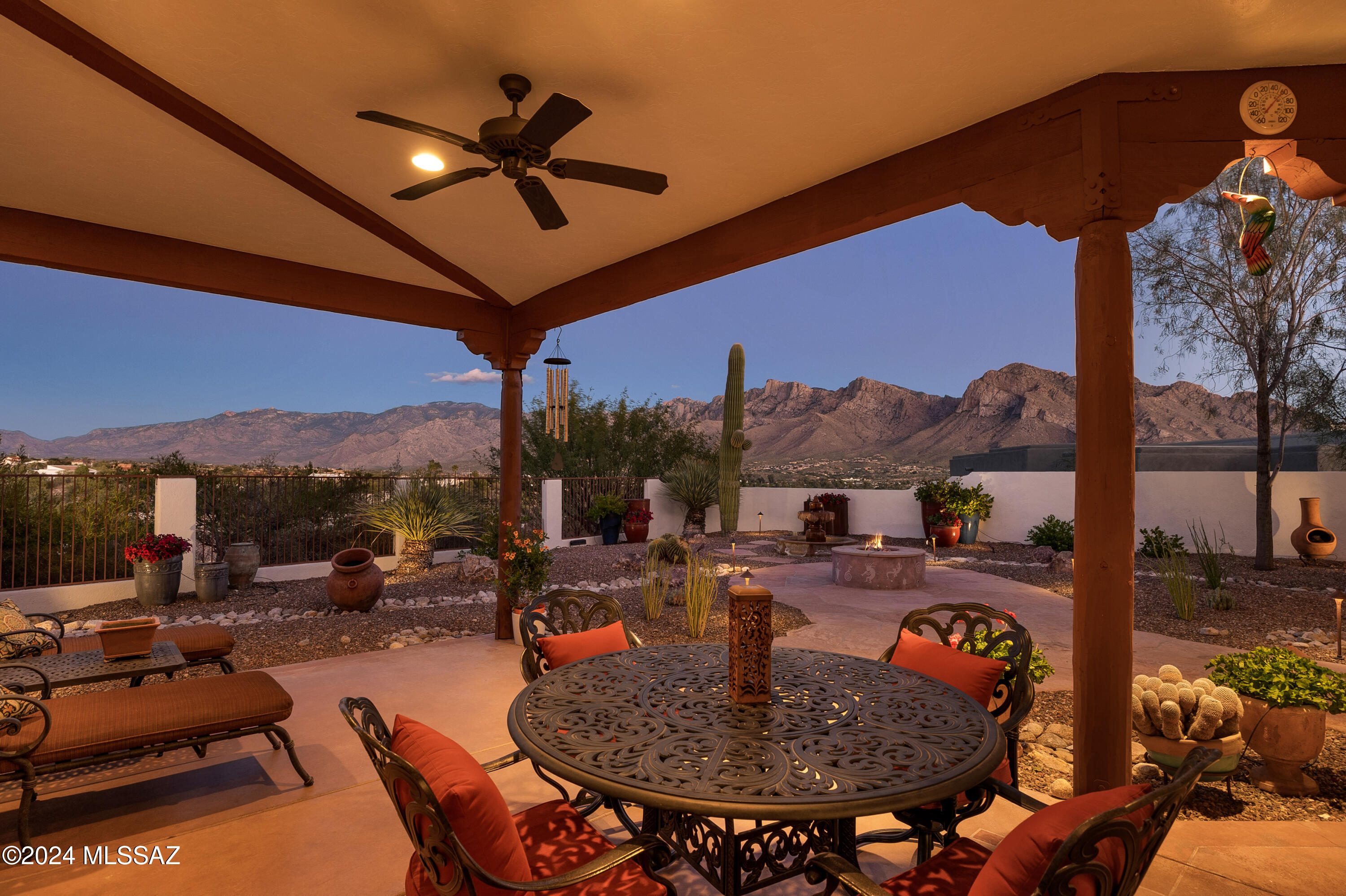 Embrace the Southwest in this Stunning Oro Valley Home! Experience the captivating beauty of the Arizona desert from this enchanting Santa Fe-style home nestled on a hilltop lot in La Canada Estates in the heart  Oro Valley. Enjoy breathtaking mountain views that will captivate away. 
This charming 3 bedroom, 3 bathroom residence offers a unique blend of Southwestern charm and modern comfort. Imagine waking up to panoramic vistas, sipping your morning coffee on the expansive patio, and soaking up the warm Arizona sunshine. 
Here's what makes this home special:Santa Fe Style, charming Hacienda courtyard entrance , Embrace the distinct architectural flair , rustic wood accents, and a blend of Southwestern and modern design. Commanding views of the surrounding mountains and desert landscape create a truly serene and unforgettable experience. * **Spacious Living:** Plenty of room to relax and entertain with a spacious living area in addition a spacious family room ,cozy bedrooms, and an inviting patio for outdoor gatherings. * **Modern Amenities:** Enjoy the comfort of modern conveniences, including a well-equipped kitchen, luxurious bathrooms, and ample storage space. This is more than just a house; it's an opportunity to live in a sanctuary of tranquility and natural beauty. **Don't miss out on this unique opportunity to call this tranquil  haven your own!** **Contact us today to schedule a showing!**