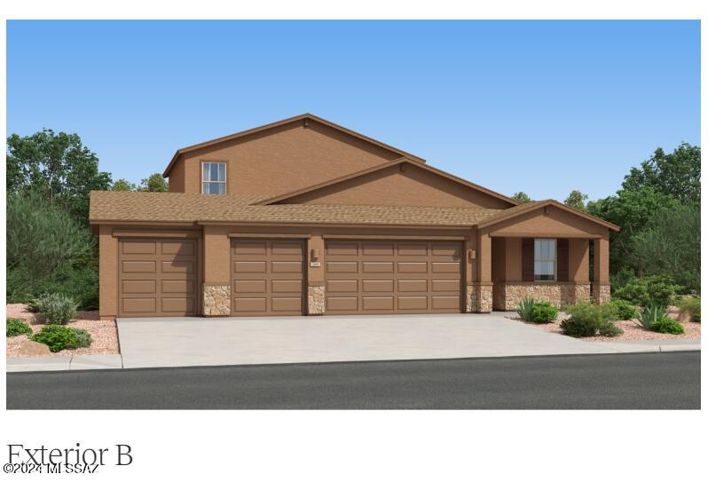 This new two-story home is a family-friendly haven. The first floor features a contemporary open floorplan among the dining room, kitchen and Great Room. A generously sized patio enhances outdoor living. A luxe owner's suite and a secondary bedroom are conveniently located on this floor, along with flex space. The second floor hosts three secondary bedrooms and a versatile loft.  Also included - GE® stainless steal appliances, Rinnai Tankless Water Heater, Granite Countertops, Taexx® built-in pest control system, 2'' faux wood blinds, LED lighting and so much more!