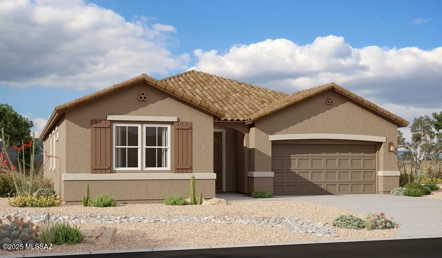 The ranch-style Cassandra plan showcases an open layout with a great room, a breakfast nook and a large kitchen with Miami Vena quartz countertops! The owner's suite is adjacent, and boasts a generous walk-in closet and an attached bath with a walk-in shower. Two additional bedrooms, a full bath, study and powder room round out this home. Extended covered patio is also included!
