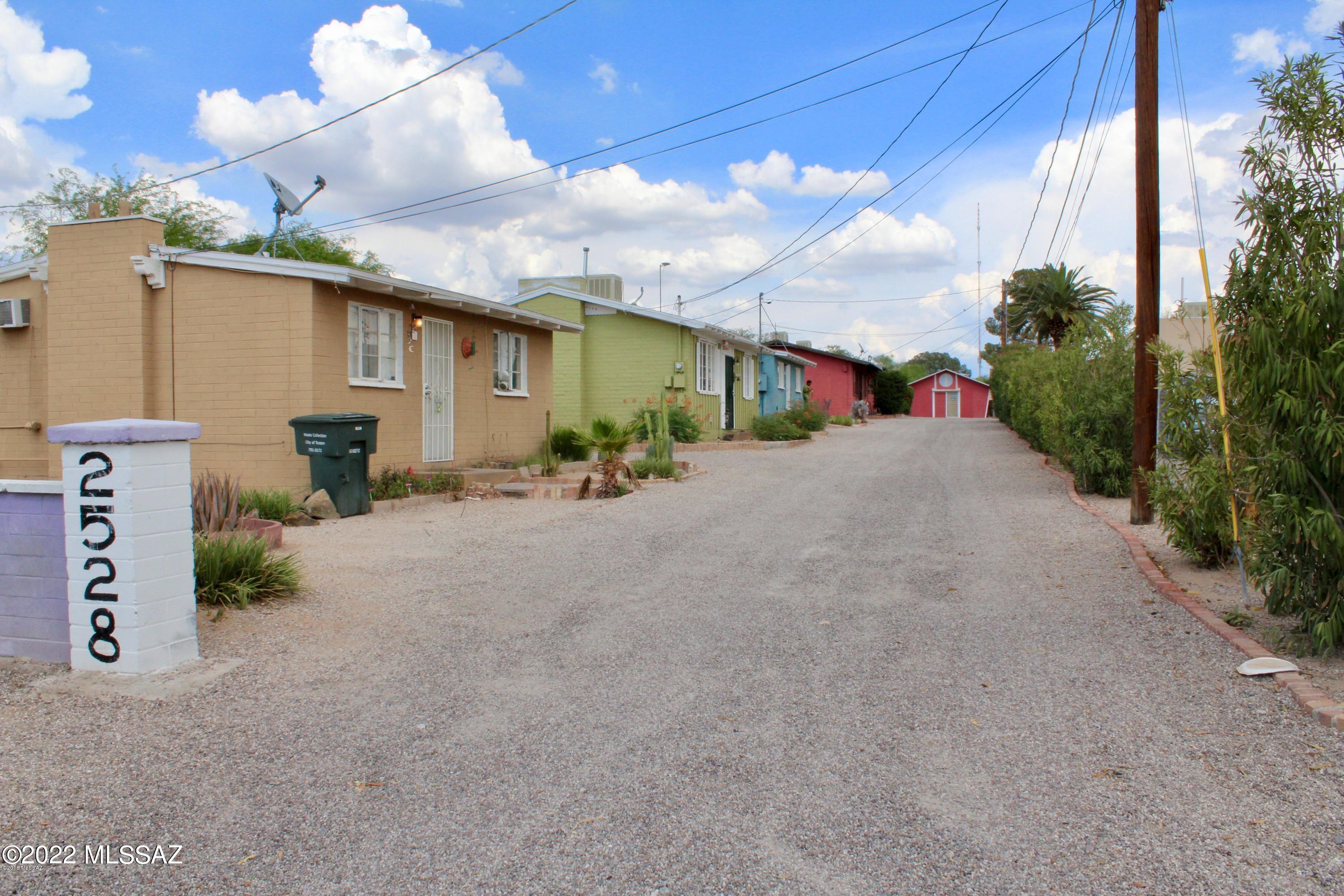 4 brightly colored cottages(individual apartments) 1 Tri-plex 1- 2 bedroom 1465 sq ft charming house with enclosed yard 
8 units total (7 units have washer dryer hook-ups) This property has stayed fully occupied for the past three years. Multiple leases are month to month now for immediate value add.
5 units have A/C, 3 units are evap.  All evaps have been professionally winterized.  The
large parking lot offers ample parking for
tenants and their guests.  
200 sq foot storage shed on site for supplies or you can rent out for supplemental income

Value add is tremendous.  
1 bedroom market rent is $725
2 bedroom market rent is $1000
2 bedroom SFR in $1250