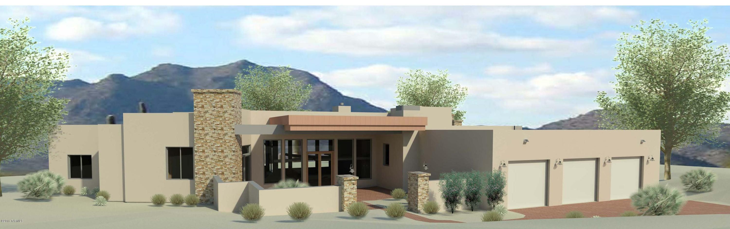 Custom 3BR/4BA Luxury Contemporary under construction in gated VAQUERO within the picturesque, guard gated community of CANYON PASS at Dove Mountain. Projected completion date:  January 2017. Located on the 4th Fairway of the Gallery North Course, this home will also offer stunning views of Mountain Vistas and City Lights. Charming front courtyard leads to an open and inviting Great Room with View Windows, Stacked Stone Fireplace, Formal Dining Room, plus adjoining Kitchen hosting Granite counters, Wolf SS appliances, Sub-Zero fridge. Additional features include an Office/Den, 500-bottle Wine Room, and Custom Cabinetry. Spacious Master Suite boasts a cozy Fireplace plus a huge closet and bath. Pool, outdoor bar w/BBQ plus firepit. Gallery Golf & Sports Club and Ritz-Carlton Resort nearby.