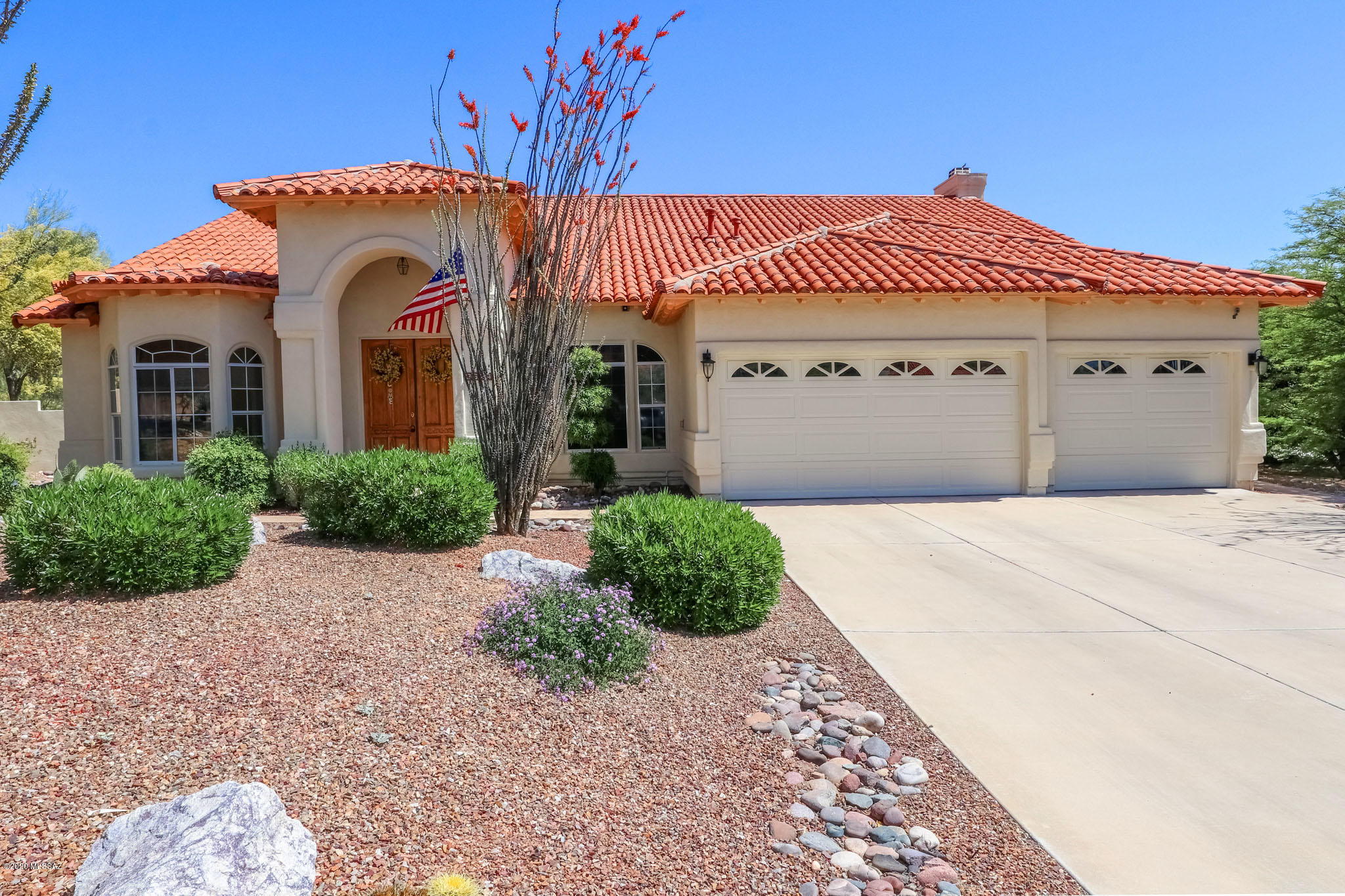 This beautiful, well maintained home is located in the community of Sabino Vista. The property is located in a cul-de-sac with views of the Catalina Mountains. This home has 4 bedrooms and 2.5 baths plus a 3 car garage. This spacious home offers a formal living and dinning area as well as a great room, perfect for entertaining. The kitchen is newly renovated with quartz countertops and new appliances. The interior is freshly painted and comes with new plantation shutters. The salt water pool is perfect for cooling off on those hot summer days. There is also an RV garage/Workshop that has AC, an Exhaust fan, Water supply, and a natural gas hook-up. This home is a must see.