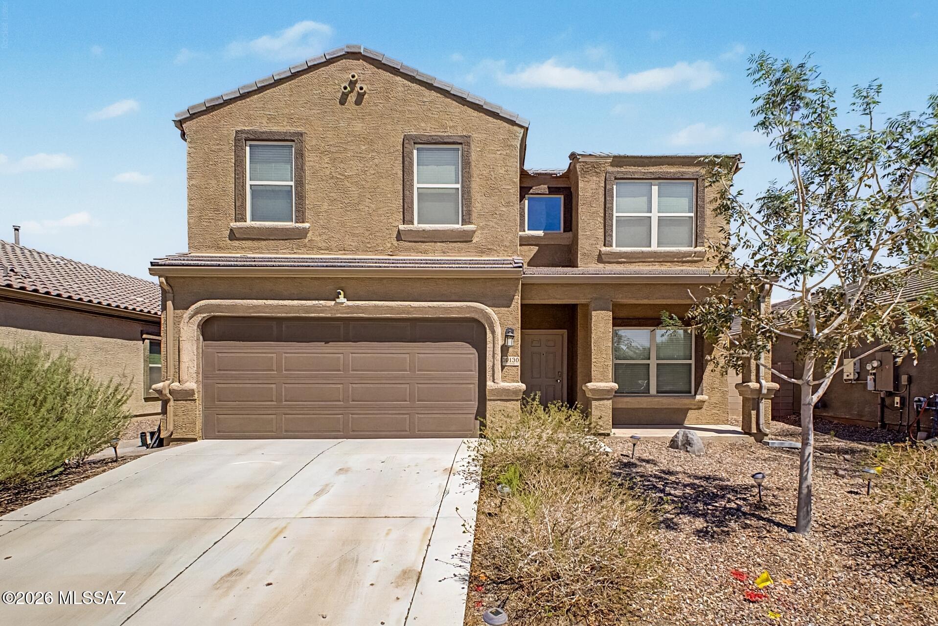 Welcome to this beautifully maintained 2 story home in the highly desirable community of Saguaro Bloom, where comfort, space and opportunity come together perfectly. The solar system is fully paid off, allowing you to enjoy energy efficiency and significant savings on utility costs without the burden of an additional payment. And here's the game-changer: this property includes an assumable VA loan with a LOW interest rate, an incredible opportunity in today's market that could mean substantial monthly savings for qualified buyers. From the moment you arrive, you'll be drawn in by the curb appeal, mature landscaping, and complete with a spacious 2 car garage. Step inside to discover a thoughtfully designed floor plan featuring a bright and open great room ideal for both everyday living. Soft carpeting, tile in all the right places, contemporary lighting, and neutral designer tones create a warm, modern feel that's truly move-in ready. The kitchen is a standout, offering abundant cabinetry, gorgeous granite countertops, stainless steel appliances, and a large center island perfect for meal prep or casual dining. Upstairs, retreat to the spacious primary suite, your own private sanctuary, featuring a customized walk-in closet and an en-suite bathroom with dual sinks for added comfort and convenience. Additional flexible living spaces include both a loft and a den, providing endless possibilities for a home office, media room, playroom, gym, or hobby space. This home offers the perfect blend of function and style, with room to grow and spaces that adapt to your lifestyle.