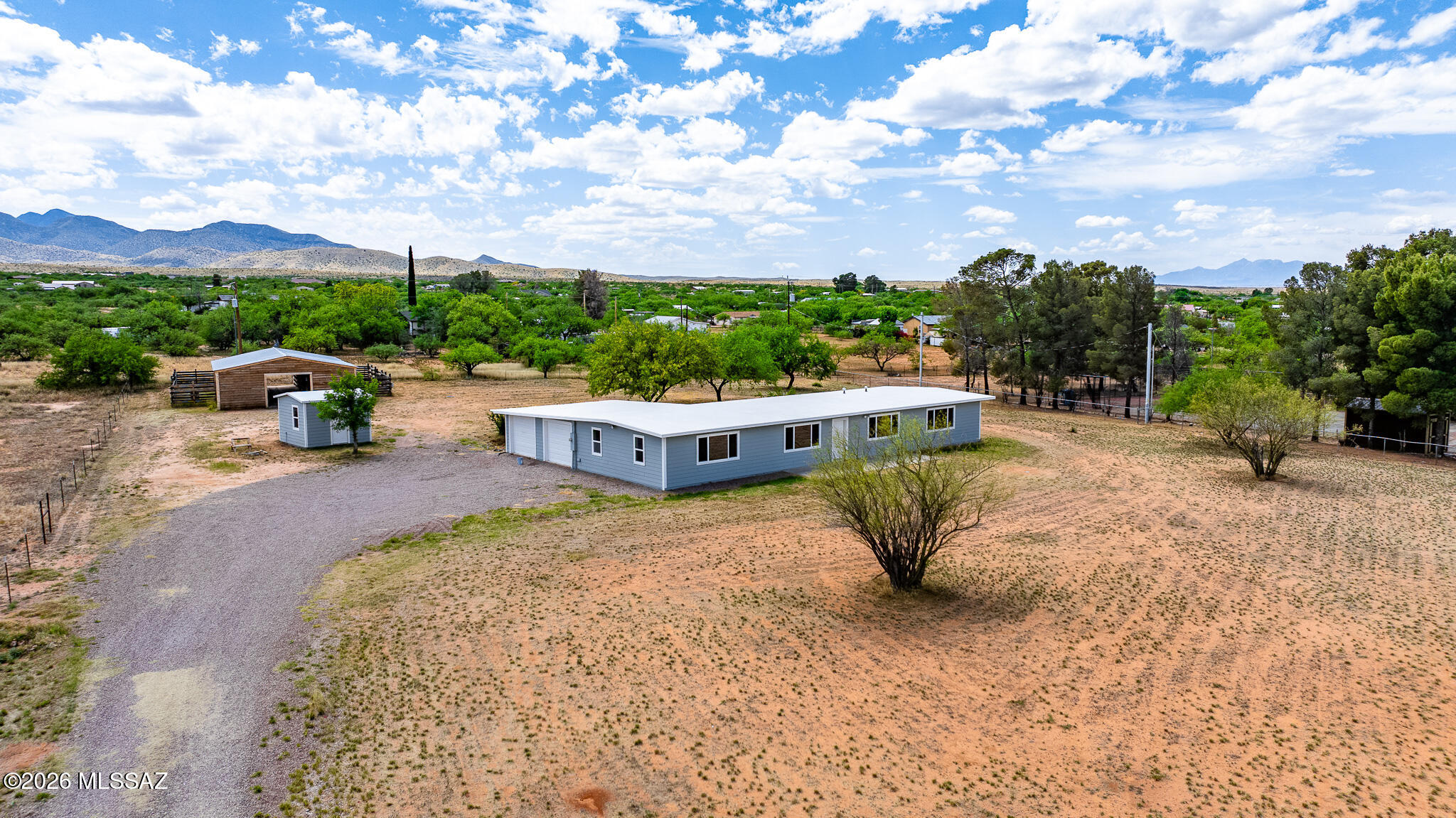 Set on 1.73 acres with stunning mountain views, this fully remodeled 3 bed, 2 bath home offers 1,834sqft of modern comfort and country living.  Designed with both style and function in mind, the interior features updated finishes throughout, creating a clean, move-in-ready space.  Horse lovers will appreciate the existing facilities, including a barn and room to ride, while the private well adds to the property's self-sufficiency.  Enjoy the convenience of a paved road and asphalt driveway leading to a 2-car garage. Perfectly positioned for an easy commute with quick access to I-10, making ravel to Tucson or Sierra Vista a breeze.  The ideal blend of rural lifestyle and everyday convenience.  This one is calling to YOU!  Come take a look... You won't be disappointed.