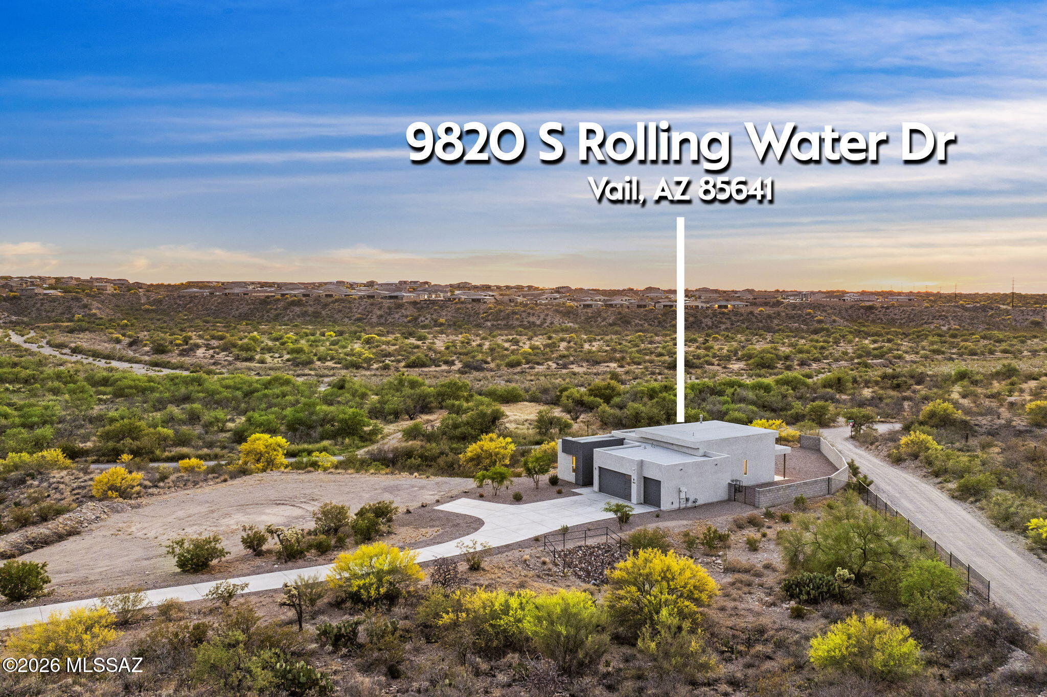 Seller is generously offering $25,000 in concessions with an acceptable offer!!Located in the gated community of Pinnacle Del Lago, this is the only home currently available, making it a unique opportunity to secure a new construction home without the wait. The 'Chic'' floor plan by Pepper Viner offers a thoughtfully designed single-level layout with a modern aesthetic that sets it apart from the typical new construction you see in Vail. A gourmet kitchen flows into a bright, open great room and dining space, creating a comfortable and functional layout. Tucked away at the rear of the neighborhood on a cul-de-sac, this home is situated on a generous pool-sized lot and offers plenty of outdoor space for added privacy, with no rear neighbors and incredible views. The oversized three-car gara The oversized three-car garage for added convenience! Don't miss out!