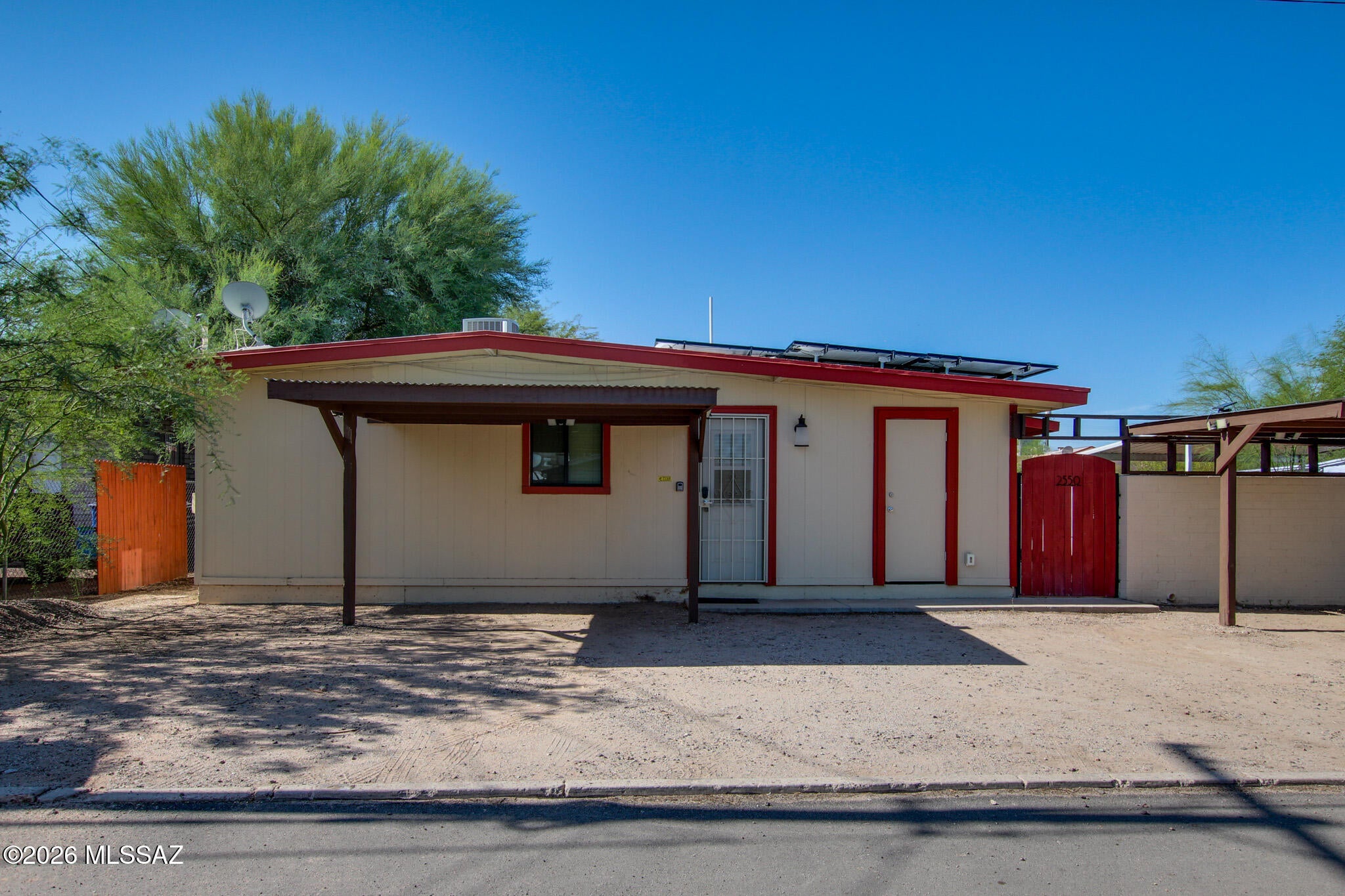 This duplex has Two - 2br, One bath units. Approx. 894 SF ea. with w/d hook ups and masonry rear
yards. HVAC systems in both units. New water heaters in both units, NO CARPET in any unit, updated
100-amp electric system with Tesla Solar Lease for each unit. Unit 2552 has access to the 200sf finished
storage unit. See the pictures for pride in ownership. 2550 has been used as an short term vacation rental and
the staging furnishings can be conveyed or removed.