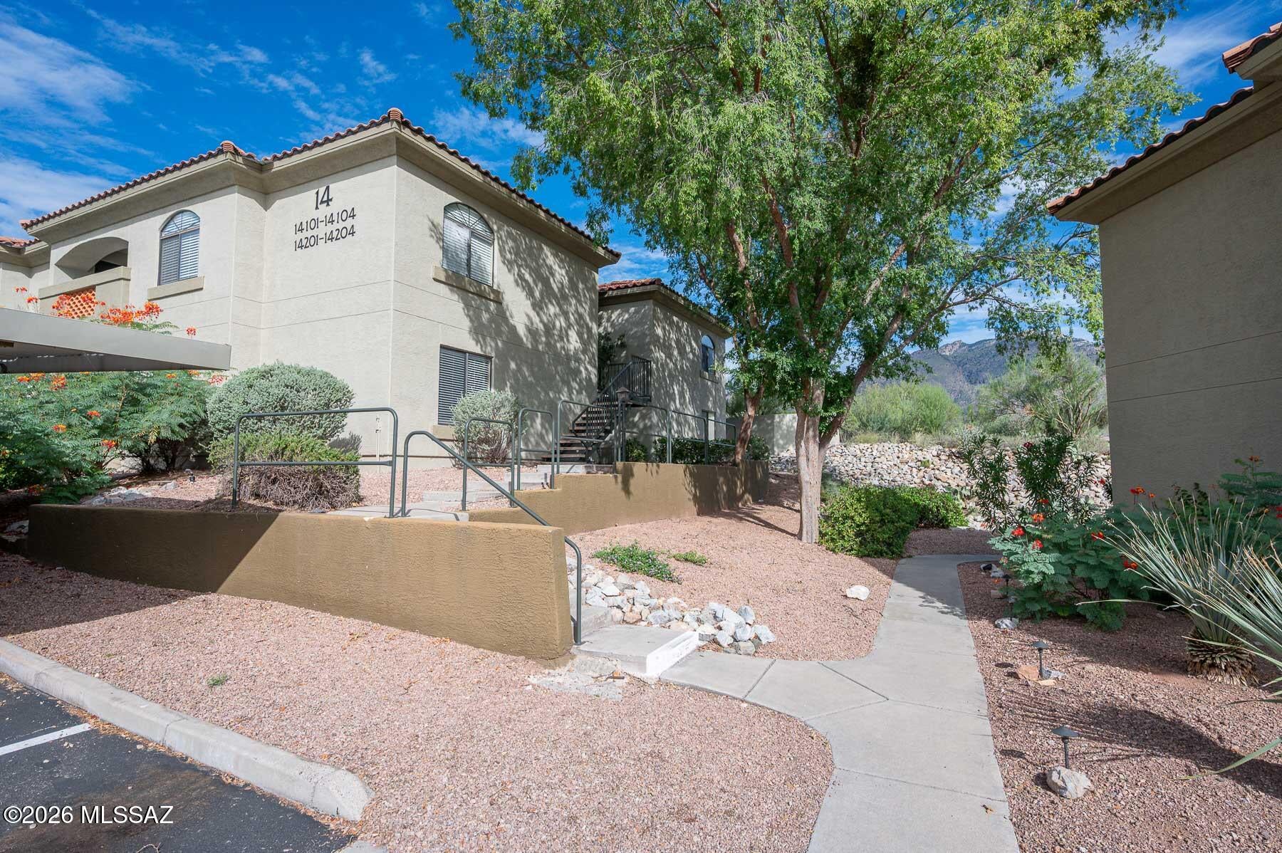 Located in the highly desirable Catalina Foothills, this elevated first-floor, 2-bedroom, 2-bathcondo is situated on the north side of the gated Veranda at Ventana community & offers beautiful views of the Catalina Mountains. The desirable split-bedroom floor plan provides privacy, w/ walk-in closets in both bedrooms, while the private balcony offers the perfect place to relax & enjoy the surrounding desert scenery. Ideally located just minutes from Ventana Canyon, Sabino Canyon, golf, dining, shopping, & outdoor recreation. The Veranda at Ventana offers an impressive array of resort-style amenities, including two heated pools & spas, a fitness center, clubhouse, sand volleyball court, playground, covered ramadas, & grilling areas. Enjoy the convenience, scenery, & resort-style lifestyle hat make Catalina Foothills living so desirable.