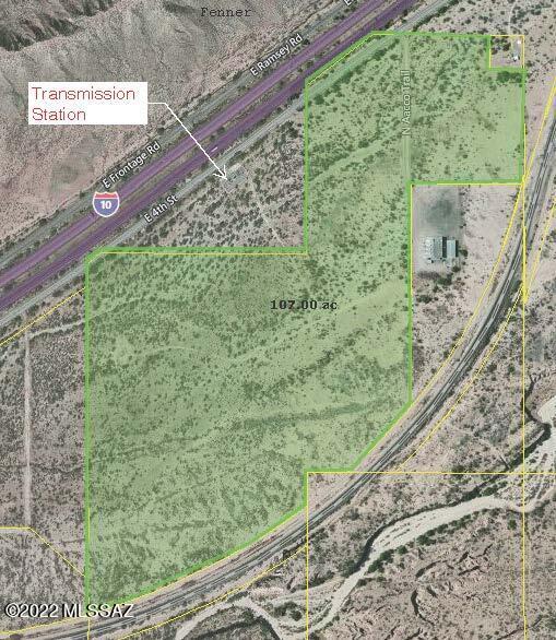 I-10 Frontage Road - east of Benson. 103 Acres of flat acreage between I-10 and Union Pacific Railroad, next to electric transmission station. Has strong production well. Ideal for solar farm or grape vines.
Plus allocated cost for ADOT access entry.