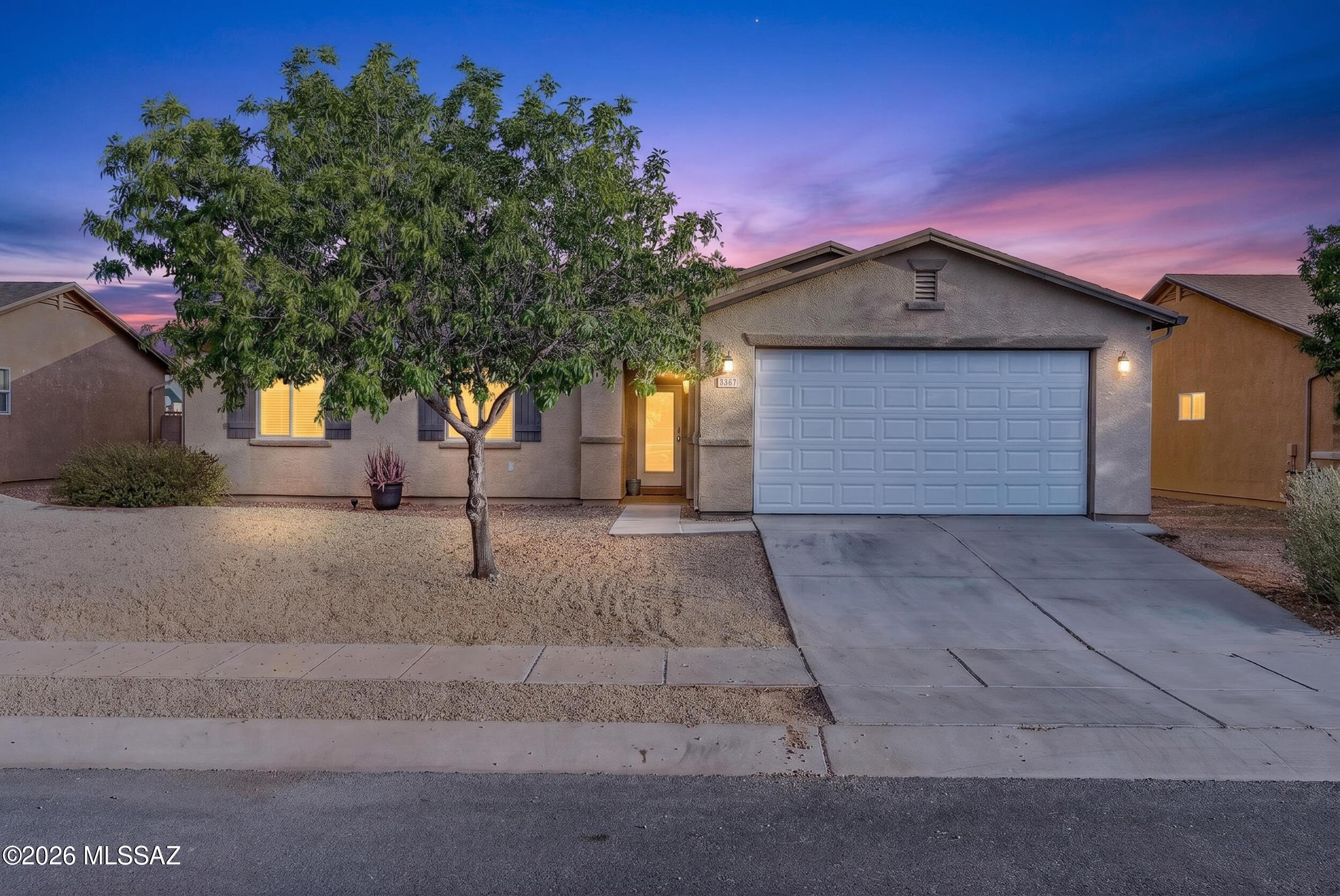 Rare Short Sale Opportunity in Sonoran Ranch Estates! This beautifully maintained Mission-style home offers an incredible opportunity to own a move-in-ready property loaded with upgrades. Featuring 3 bedrooms, 2 bathrooms, and a versatile den that can easily serve as a 4th bedroom, home office, or flex space, this home is designed for both comfort and functionality. Enjoy upgraded cabinetry, 18'' diagonal tile flooring, French doors, a decorative iron glass front door, and 9-foot ceilings. Additional insulation, pre-wiring for ceiling fans and surround sound, automatic irrigation, and fully paid-off solar panels add exceptional value and efficiency. Located in a desirable community with a low quarterly HOA, this home combines style, savings, and opportunity. Don't miss