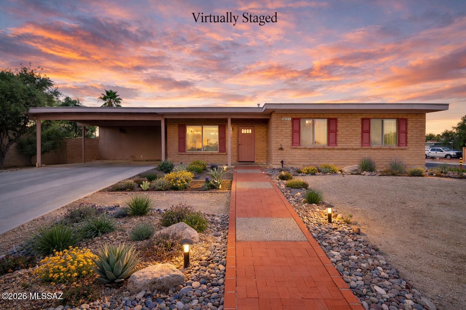Range Pricing: Seller to accept or counter offers between $274,900 and $299,900! Welcome to 2011 E Bantam Road, a truly special Tucson property that has been lovingly cared for by its original owner and is now being offered for sale for the very first time. This 3-bedroom, 2-bath brick home is full of character, space, and opportunity for its next chapter. Inside, you'll find a thoughtful layout with two separate living areas, offering flexibility for both everyday living and entertaining. The main living space features new carpet, while tile flooring throughout the rest of the home provides durability and easy maintenance. Fresh paint throughout the interior has given the home a refreshed feel, with previous wallpaper and paneling thoughtfully removed to create a clean canvas for the next owner. The kitchen connects comfortably to both a cozy breakfast nook and a dedicated dining space, making it easy to enjoy casual mornings or host family gatherings. In the second living area, a fireplace creates a warm and inviting focal point, perfect for relaxing evenings at home. Practical features add to the home's functionality, including newly installed toilets and a spacious laundry room with additional storage, helping keep everything organized and out of sight. Situated on a corner lot, the outdoor space offers plenty of potential for buyers to customize and design their ideal backyard retreat--whether that means creating a garden, adding outdoor entertaining areas, or simply enjoying the extra room to spread out. The location makes everyday living easy, with Costco, shopping, dining, and the new Bass Pro area and highway access all less than 10 minutes away, keeping you close to the amenities Tucson residents love. Homes with this kind of history and care rarely come to market. Schedule your showing today and come see the possibilities waiting for you at 2011 E Bantam Road.