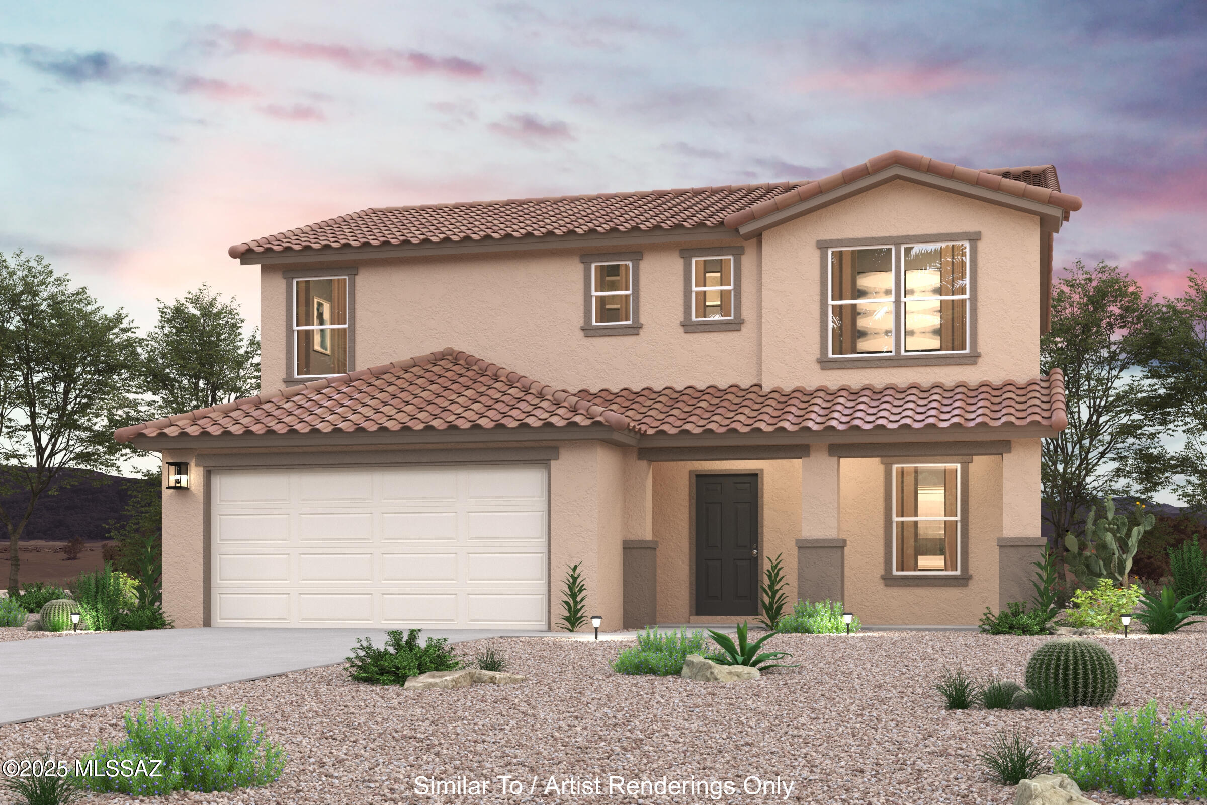 Discover your dream home in Entrada Del Toro! Introducing the Sage Floor Plan--a two-story design blending modern convenience with elegant features. The main level offers an open layout with a great room, dining area, and contemporary kitchen featuring quartz counters and LG appliances. A versatile flex space can serve as a home office or extra living area. Upstairs, find three spacious bedrooms, including a primary suite with walk-in closet and ensuite bath with double vanity. Each bedroom provides comfort and privacy. Plus, enjoy a 2-bay garage and thoughtful design throughout.