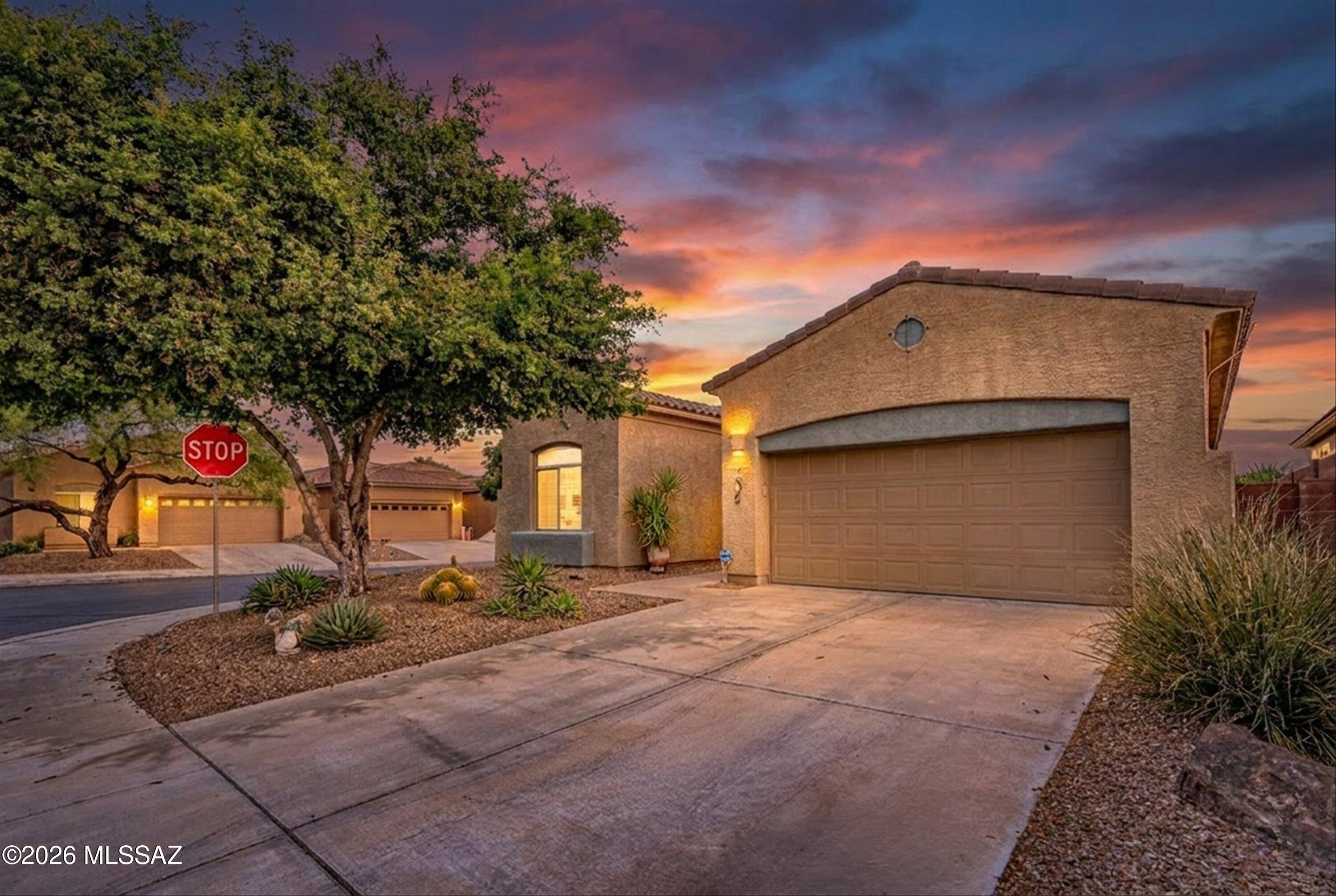 Gorgeous and well maintained 3 bedroom 2 bath home, located on a large corner lot in the gorgeous & quiet Ironwood Reserve community w/ OWNED SOLAR! Step inside to a large foyer that opens into a grand space with open kitchen, dining and living areas. Off to one side is the generous laundry room, coat closet, and garage access. To the other side is a large hallway with seating nook and two lovely guest rooms with full bath. The huge updated kitchen has plenty of cabinet and counter space with sizable pantry closet. Bonus room off kitchen can be used as formal dining or office; additional dining space near living room! Huge primary suite has access to outside and a large ensuite with separate tub and shower and walk in closet w built-ins. Out back, large arizona room is perfect for... monsoon season! The backyard is lovely and low maintenance, and large firepit overlooks the stunning mountains. 3 car tandem garage. Must see!