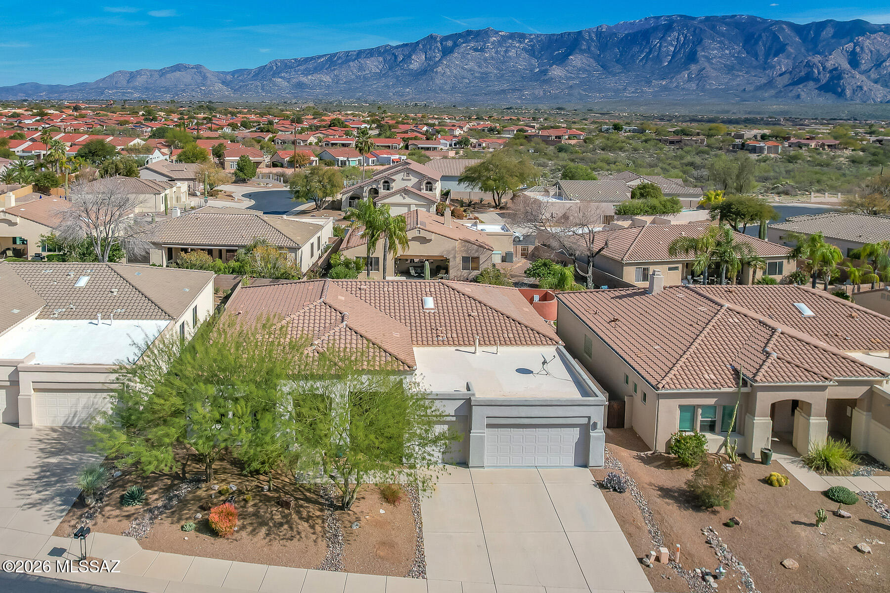 Beautifully updated 4BD, 2.5BA, 2,842 sq ft AF Sterling home located on a quiet cul-de-sac in the highly desirable Rancho Vistoso community of Oro Valley. Ideally situated near Honey Bee Canyon Park and its popular hiking and biking trails, this home offers the perfect blend of luxury, comfort, and Arizona outdoor living. Step inside to a beautifully remodeled open-concept floor plan filled with fabulous designer touches and abundant natural light. The spacious great room flows seamlessly into the chef's kitchen, featuring state-of-the-art appliances, granite countertops, custom cabinetry, and ample prep space--perfect for entertaining or everyday living. The private owner's suite is a true retreat, complete with mountain views and a spa-like bath offering dual vanities, a large walk-in