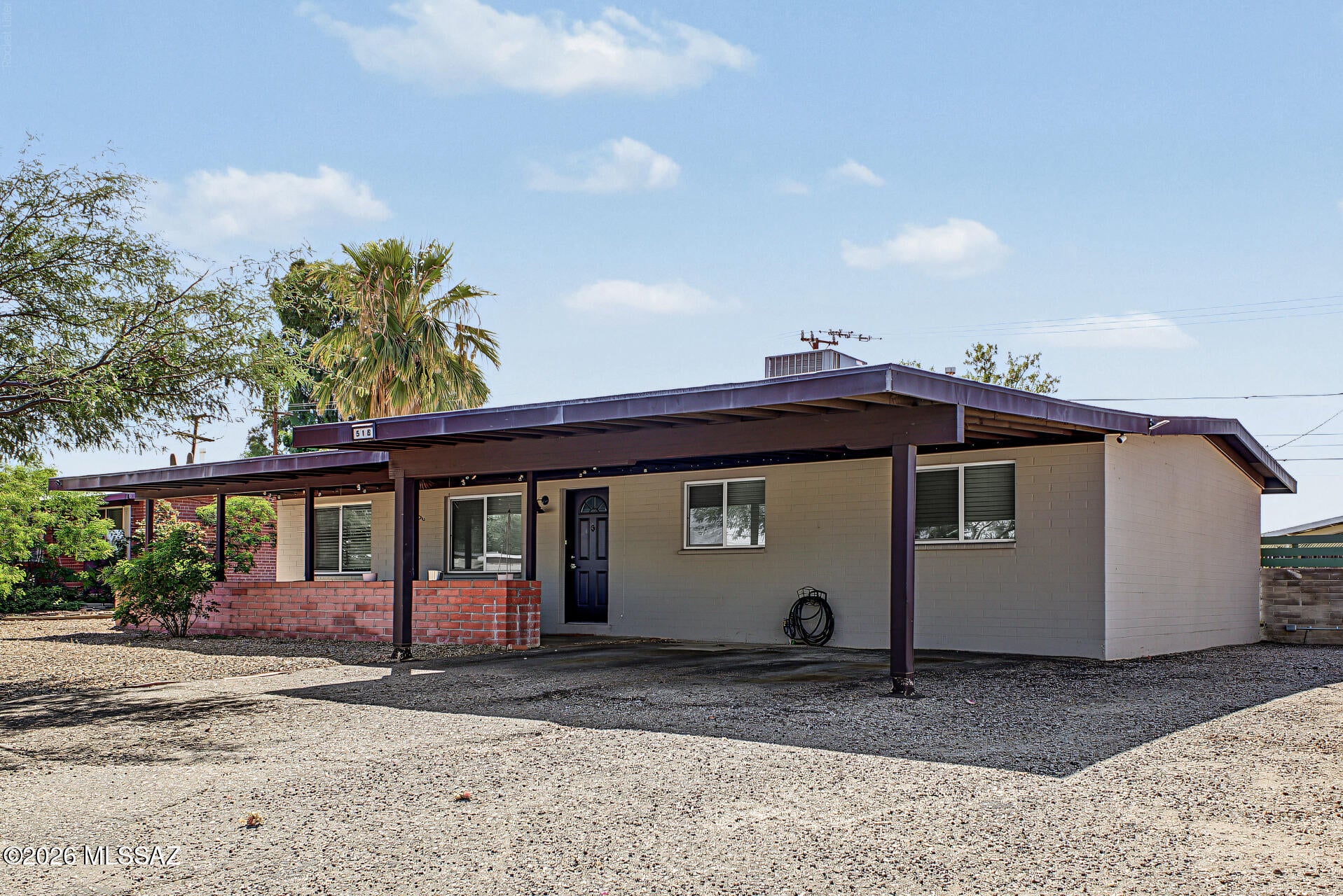 Short sale opportunity! Updated single-story home offering 4 bedrooms, 2 baths and a spacious family room, conveniently located near Kellond Elementary and Palo Verde Park. Easy-care landscaping, a carport and an inviting front porch add to the curb appeal. Inside, enjoy vaulted ceilings, skylights, a neutral color palette, wood-look flooring, updated baseboards, lighting, ceiling fans, door hardware and dual-pane windows. The kitchen features granite countertops, an undermount sink, updated plumbing fixtures, shaker-style cabinetry and generous workspace. Bedrooms include carpet and comfortable proportions. With an appealing layout, updated finishes and a convenient location near schools, parks, shopping and everyday amenities, this home offers an excellent opportunity for a buyer.  AS IS