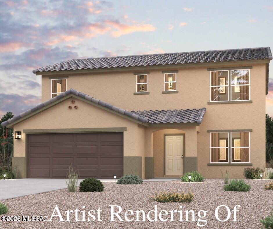 Discover your dream home in Entrada Del Toro! Introducing the Sage Floor Plan--a two-story design blending modern convenience with elegant features. The main level offers an open layout with a great room, dining area, and contemporary kitchen featuring quartz counters and LG appliances. A versatile flex space can serve as a home office or extra living area. Upstairs, find three spacious bedrooms, including a primary suite with walk-in closet and ensuite bath with double vanity. Each bedroom provides comfort and privacy. Plus, enjoy a 2-bay garage and thoughtful design throughout.