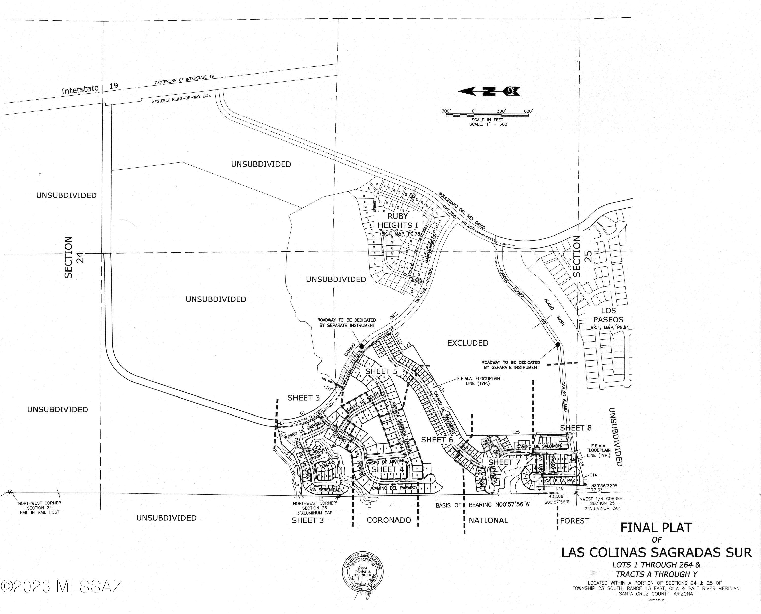 Introducing this exceptional PAD zoned 264 platted lot development. This prime development opportunity. The property boasts an AG tax status with an existing cattle lease and is adjacent to two A+ rated schools.

The property is also adjacent to the Coronado National Forest and has an assured water supply through Valle Verde Water, Nogales City sewer, UniSource power and natural gas, Century Link phone, Mediacom CATV, Rio Rico Fire. Just 45 minutes from downtown Tucson and the International Airport, with easy access to Interstate-19, it is strategically positioned for growth. The property taps into the region's economic prowess, with the Nogales Port Authority processing $34B of commercial imports annual.
One owner is a licensed AZ real estate agent