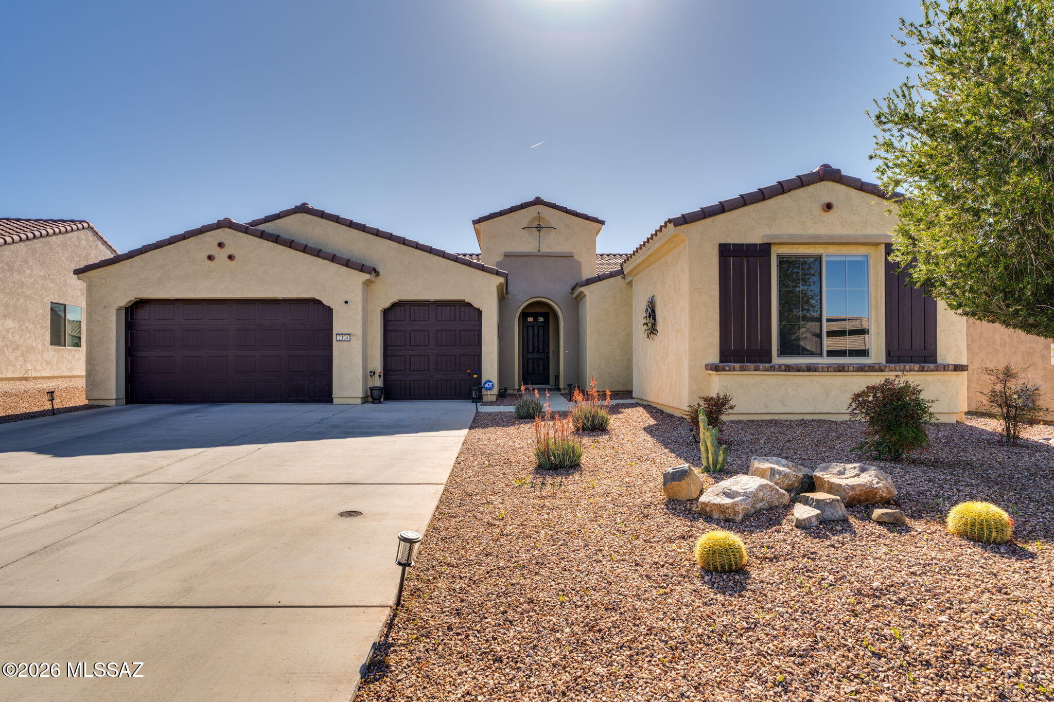 NO NEED TO BUILD! WE HAVE THE VIENTA FOR YOU! Built in 2021, this beautifully upgraded 2,308 sq ft home with a private casita offers refined living in a premier 55+ country club community. The attached casita features a full bath with a walk-in tile shower--perfect for guests or a private retreat. The main home offers 2 bedrooms, 2.5 bathrooms, plus a den, providing flexible space for both comfort and functionality. At the heart of the home is a chef's kitchen showcasing a Blanco farmhouse sink, granite countertops, custom backsplash, gas cooktop, SS appliances, walk-in pantry, and upgraded 41'' cabinetry--ideal for entertaining and everyday living. The great room features a custom built-in entertainment center with glass doors and accent lighting,along with a stylish valet wet bar The spacious primary suite offers a custom walk-in closet and a spa-inspired bathroom with double vanity, quartz countertops, soaking tub, and a walk-in tile shower with glass enclosure. A large linen closet adds extra storage.

Additional highlights include a full three-car garage, a generous laundry room with ample cabinetry, and a fully screened Arizona room with paver flooring, ceiling fan, and upgraded video package--perfect for enjoying Arizona's indoor-outdoor lifestyle.


Located in an exceptional 55+ community with a true country club feel, residents enjoy four resort-style pools, two on-site restaurants, pickleball and tennis courts, an art and technology center, and three championship 9-hole golf courses. This home offers luxury, comfort, and an unmatched lifestyle!
