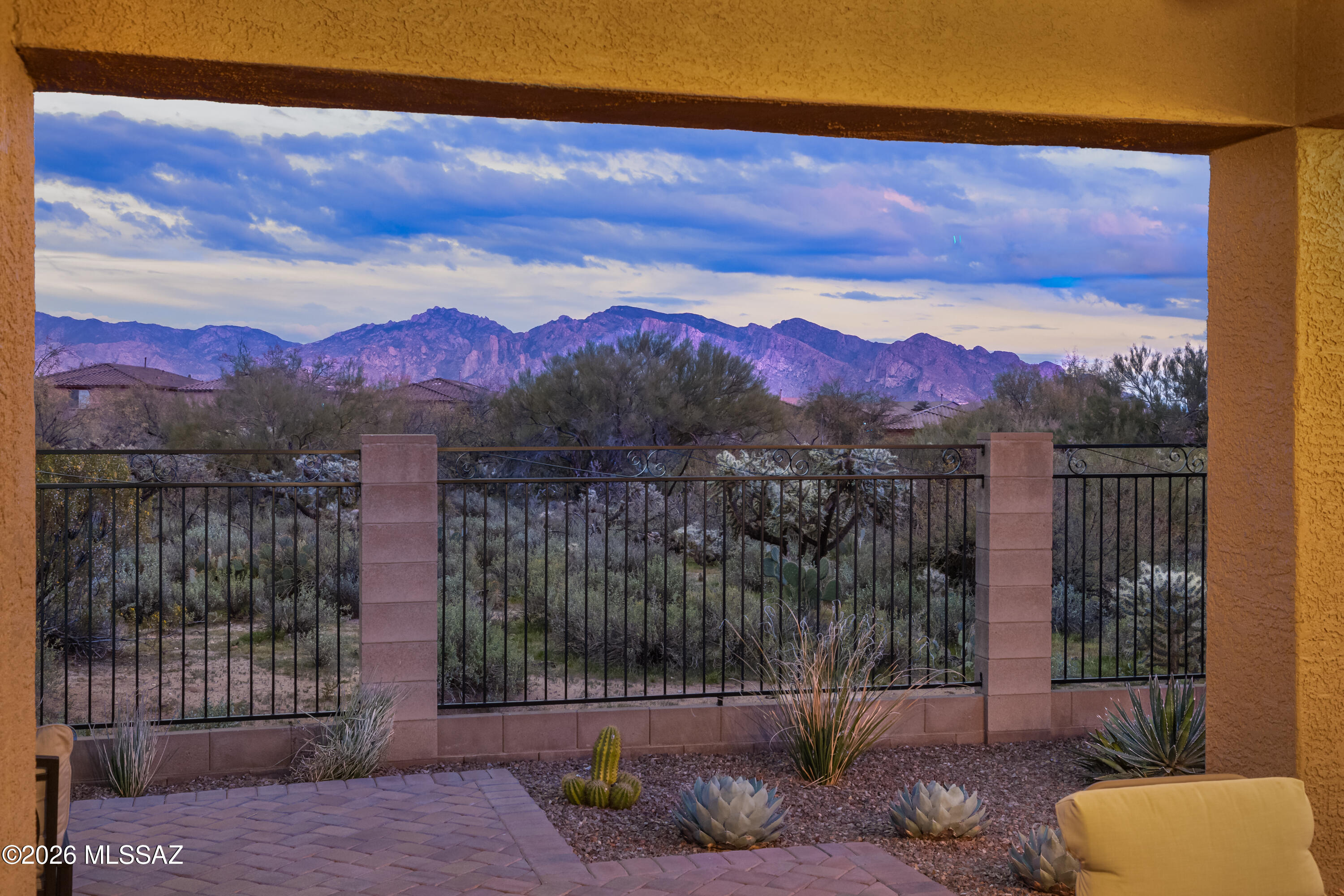 Catalina mountain views! Enjoy life in the Preserve at Dove Mountain, in this highly desirable east-west facing home offering exceptional privacy with no rear neighbor. Enjoy peaceful morning sunrises and breathtaking sunsets, as the evening glow beautifully illuminates the Catalina Mountains. The home features many upgrades and improvements throughout, along with a spacious kitchen offering abundant cabinetry, a center island, and a pantry--ideal for everyday living and entertaining. Three bedrooms and three baths provide comfort and flexibility. Step outside to a backyard professionally designed and completed by landscapers, creating a refined outdoor retreat perfect for enjoying Arizona's year-round lifestyle. See improvements & features in document tab.