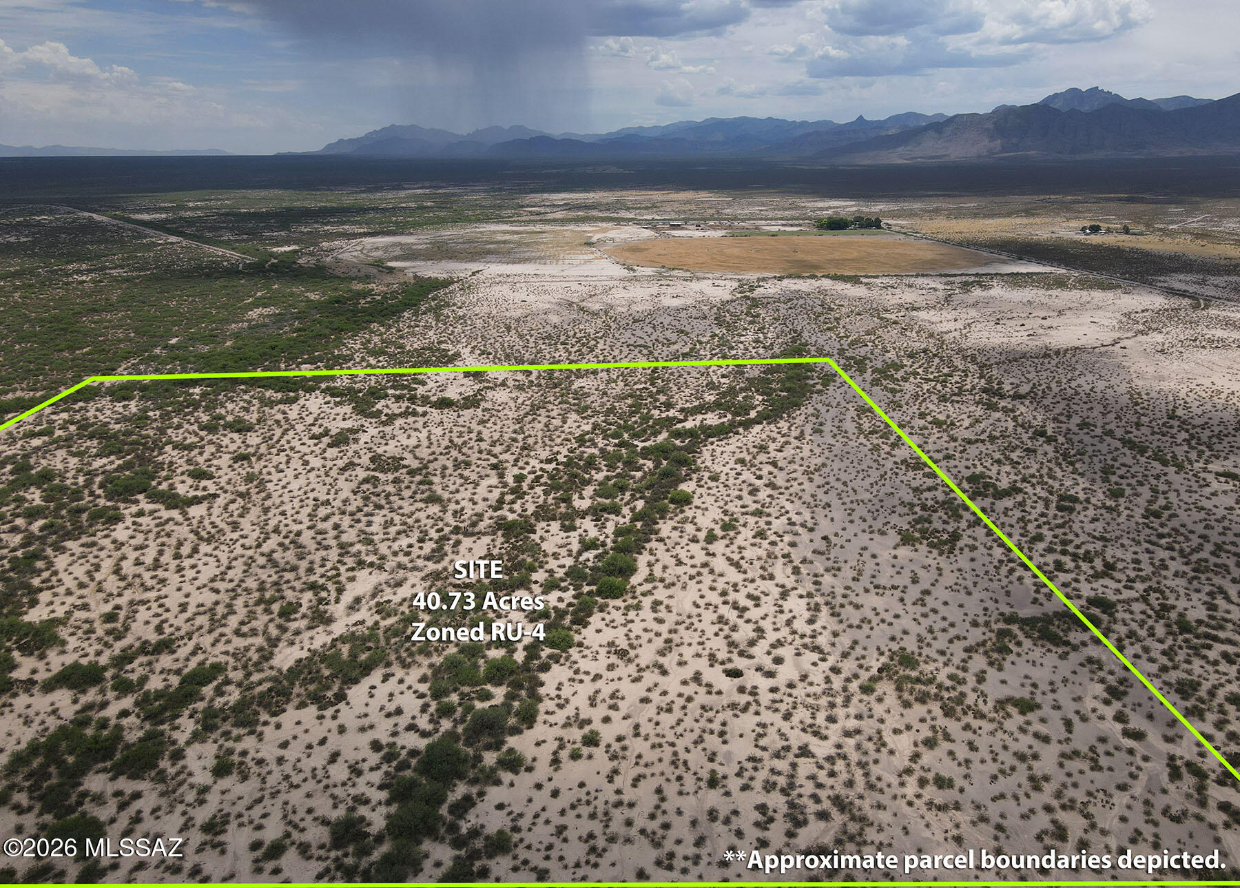 40.7 acres of open high desert land in San Simon, zoned RU-4 and well-suited for an off-grid homestead or recreational retreat. The property offers panoramic views in all directions, with particularly impressive southwest-facing views of the Chiricahua Mountains. The parcel borders BLM land to the south, extending the open space well beyond the parcel boundary. Road to lot will need to be created for use/access. A 1/4 mile access easement in place from Parker Rd, w/ recorded easement doc available. Power is at Parker Rd. one quarter mile from the property. No well on site, drill or haul. Gas line easement runs just north of the parcel as shown on maps & aerials. Interstate 10 is roughly 15 minutes away, keeping the parcel accessible while remaining quiet and private.