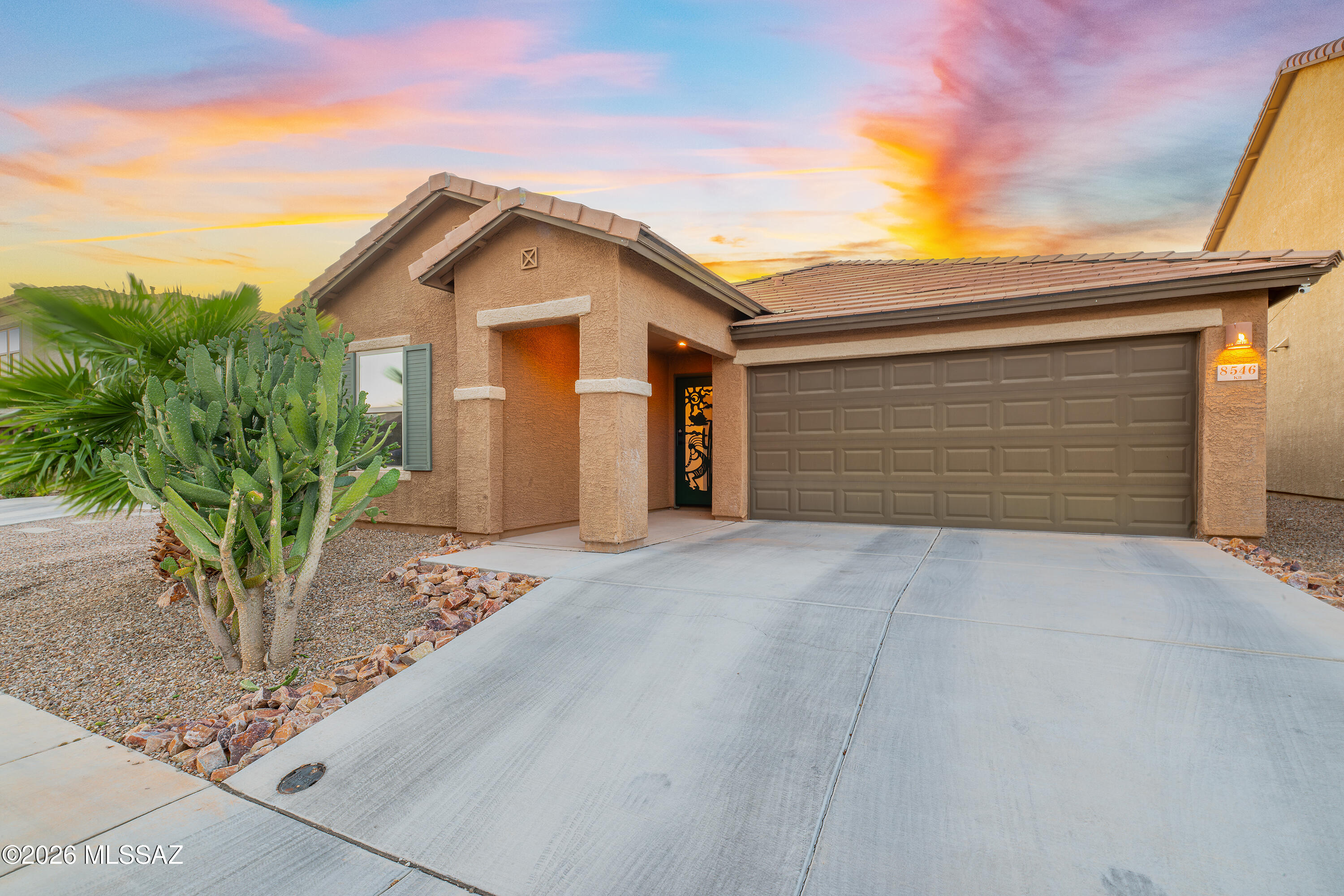 *Seller is willing to contribute $5,000 towards Buyer's closing costs.
Welcome to this beautifully maintained, move-in ready 3-bedroom, 2-bath home in the sought-after Sonoran Ranch Estates community. Built in 2020, this residence offers a like-new feel paired with modern finishes and thoughtful design throughout.
Step inside to discover wood-grain ceramic tile flowing seamlessly throughout the home, creating a clean and cohesive look. The open-concept kitchen and living area provide the perfect setting for both everyday living and effortless entertaining.
The kitchen is a standout, featuring a large island with breakfast bar seating, gas range, and stainless-steel appliances, which convey with the home.
A desirable split floor plan offers added privacy, with the spacious primary suite tucked away from the guest bedrooms. 
The backyard is a highlight, professionally landscaped for both relaxation and entertaining, featuring a large turf area, multiple paver patio spaces, and ambient lighting for evening enjoyment.
Additional features include ethernet wiring, a 2-car garage, and a decorative front security door.
Located in Sonoran Ranch Estates, residents enjoy well-maintained surroundings and convenient access to nearby amenities.
Pride of ownership is evident, with meticulous care and quality finishes throughout. This is a turn-key opportunity that truly stands out.