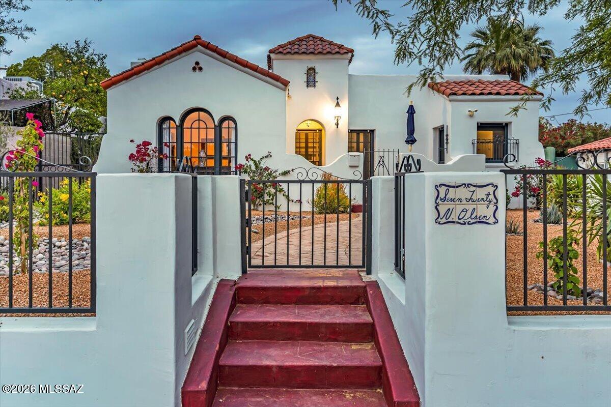 Timeless Sam Hughes Spanish Revival, built 1929, totally renovated 2022. This distinctive & charming home has immense curb appeal & sits on a large lot able to accommodate an ADU. Three bedrooms, three baths (two primary suites), living room with fireplace, dining room, huge family room opens to courtyard, updated kitchen w/ large dining area/2nd fam room option, small room adjoining kitchen is perfect for a desk/computer workstation. Notable features include two-car garage and large back yard w/ pool. Superb location just off 3rd St two blocks from Campbell, cannot be matched, nor the lovely historic character of the windows ,arches, wood floors, niches, fixtures & exterior details. ***Floorplan in photos & ''docs'' tab.