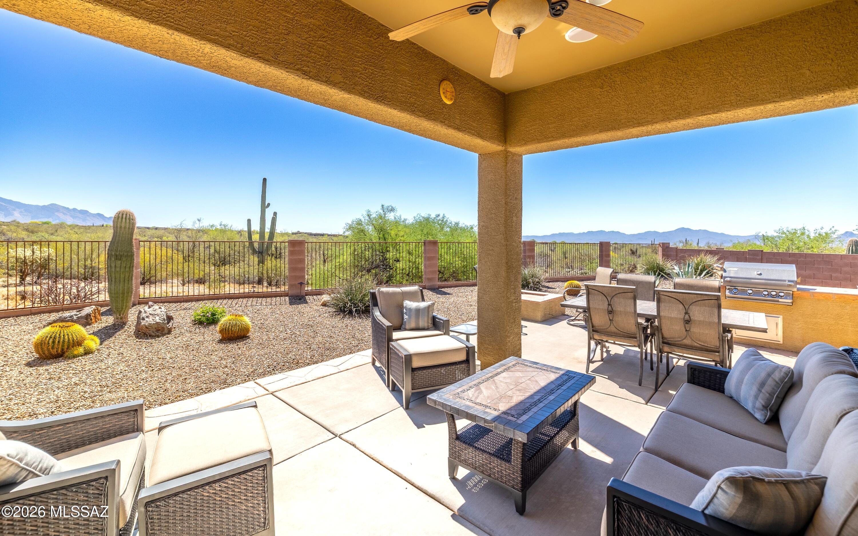 Welcome! You have found the very best views in all of this private Preserve subdivision! Exquisite Catalina & Tortolita Mountain views - endless natural desert habitat - panoramic city lights- warm sunrises + the glows of mesmerizing sunsets reflecting off the mountains. Located at a perfect location of this quaint cul-de-sac this homesite boasts an extra wide, low care lot w/ abundant view fencing and plentiful privacy. The 3 best known words of the real estate world: Location, Location, Location!  If you are searching for tranquility - the sounds of nature - the magnificence of an elevated lot that embraces breathtaking views -then you have found your home. This property has been barely lived in (part time resident) and its full contents are being offered on separate bill of sale.