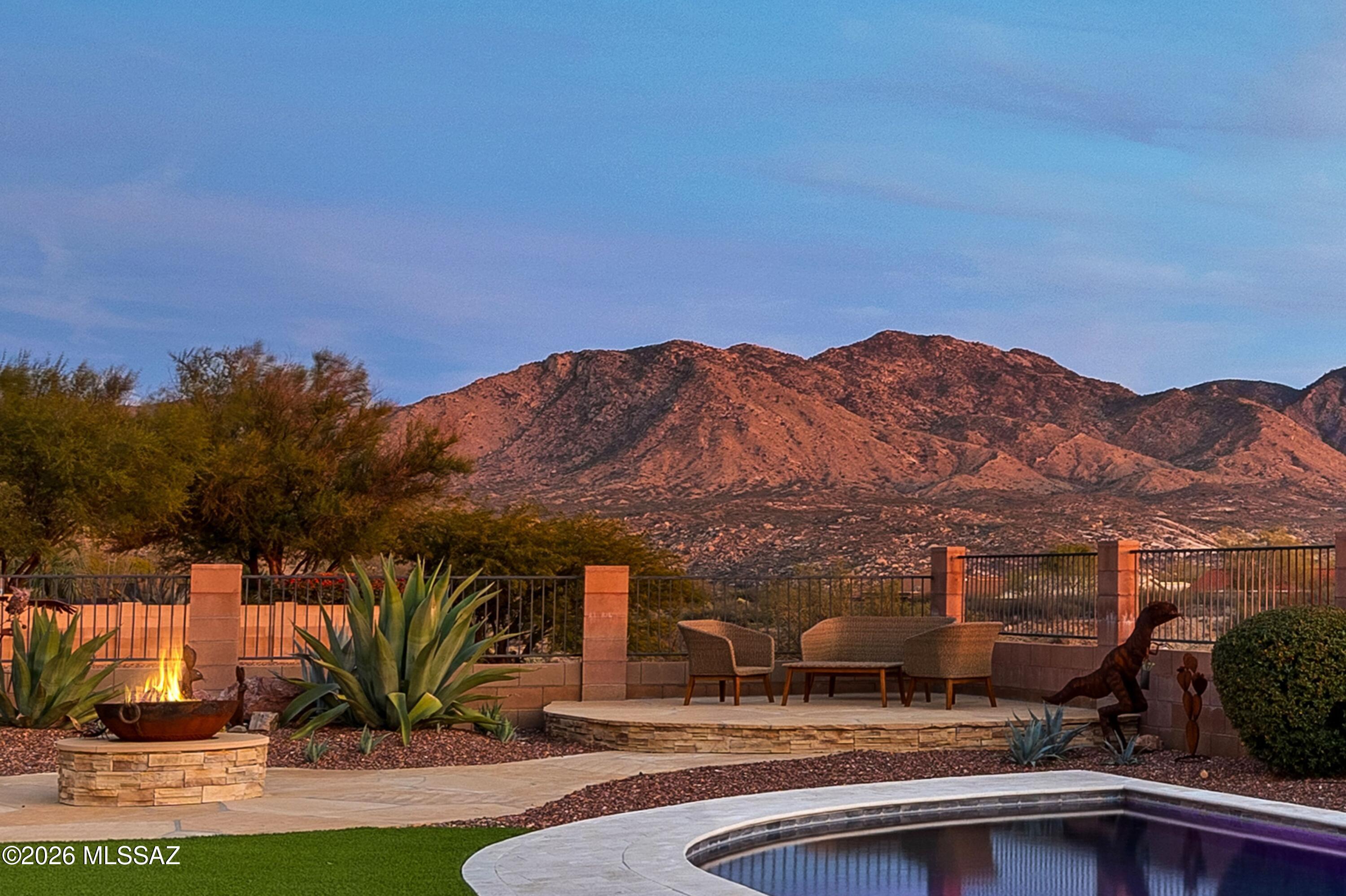 Experience Luxury Desert Living in SaddleBrooke Preserve. Discover the ultimate resort-style retreat in the prestigious SaddleBrooke Preserve, where breathtaking mountain vistas meet unparalleled privacy and community excellence. This stunning Santa Fe-style residence welcomes you through a charming courtyard entrance into 2,578 square feet of thoughtfully designed living space on a generous quarter-acre lot that backs to protected common area. Interior Highlights include an open-concept floor plan flooded with natural light, inviting great room with fireplace and built-in surround sound, gourmet kitchen featuring center island, granite countertops, breakfast bar, and casual dining nook. A flexible office/den space perfect for work or hobbies. Elegant architectural details include coffered ceilings, bay windows, and an oversized 3-car garage with extra storage. The primary suite is a true sanctuary, featuring a spa-inspired ensuite bath with soaking tub, beautifully tiled walk-in shower, and generous walk-in closet. The second master suite offers its own private bathideal for guests. Your private backyard oasis with pool & spa that can be heated by gas or solar , features multiple entertaining spaces, including a covered patio and dual paver patios, all framed by sweeping panoramic mountain views that showcase Arizona's natural beauty.  In addition owned solar providing low cost electric bills. Live your best life in Tucson's premier active adult community, SaddleBrooke offers world-class amenities, social opportunities, and the perfect blend of relaxation and recreation.
This is more than a home it's a lifestyle destination where every day feels like a vacation. SELLER TO OFFER $10,000 towards a kitchen remodel with accepted offer!
Sabino Model Floor Plan